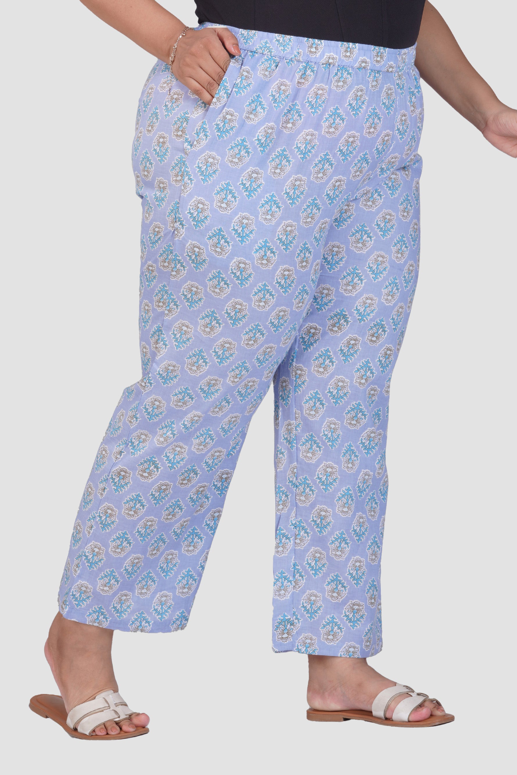 Echo Blue Plus Size Cotton Printed Bottom