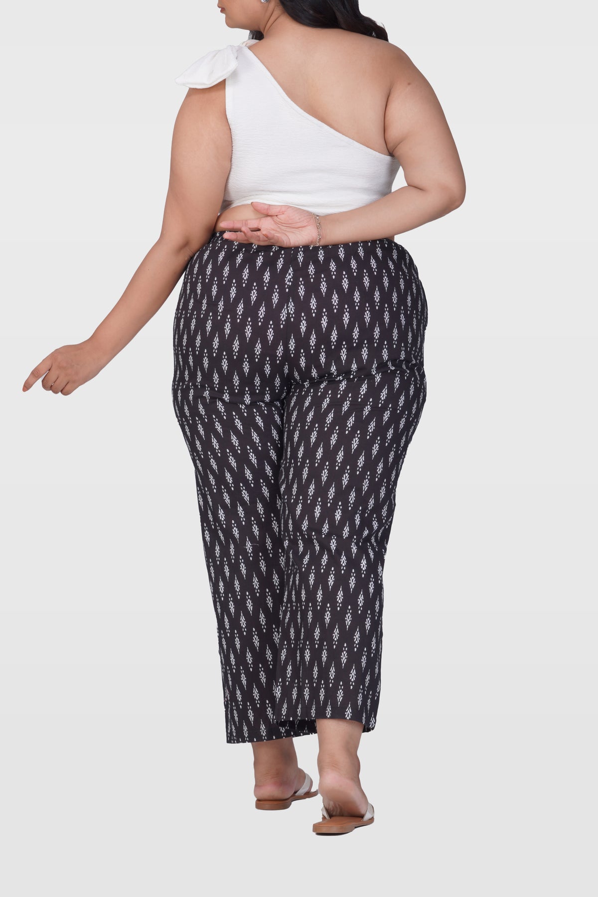 Black Plus Size Cotton Printed Bottom