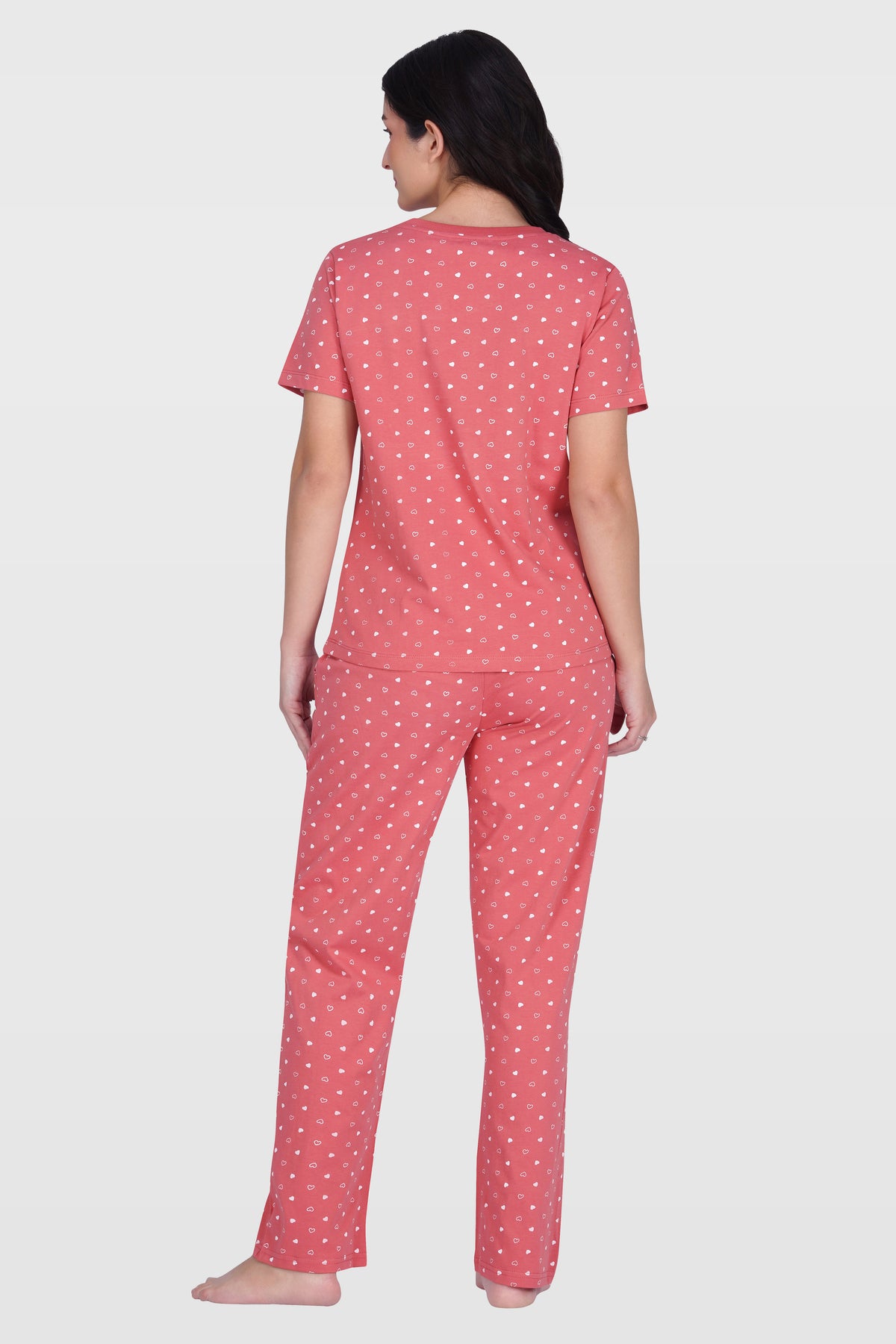Blush Pink Cotton Printed Pyjama Set