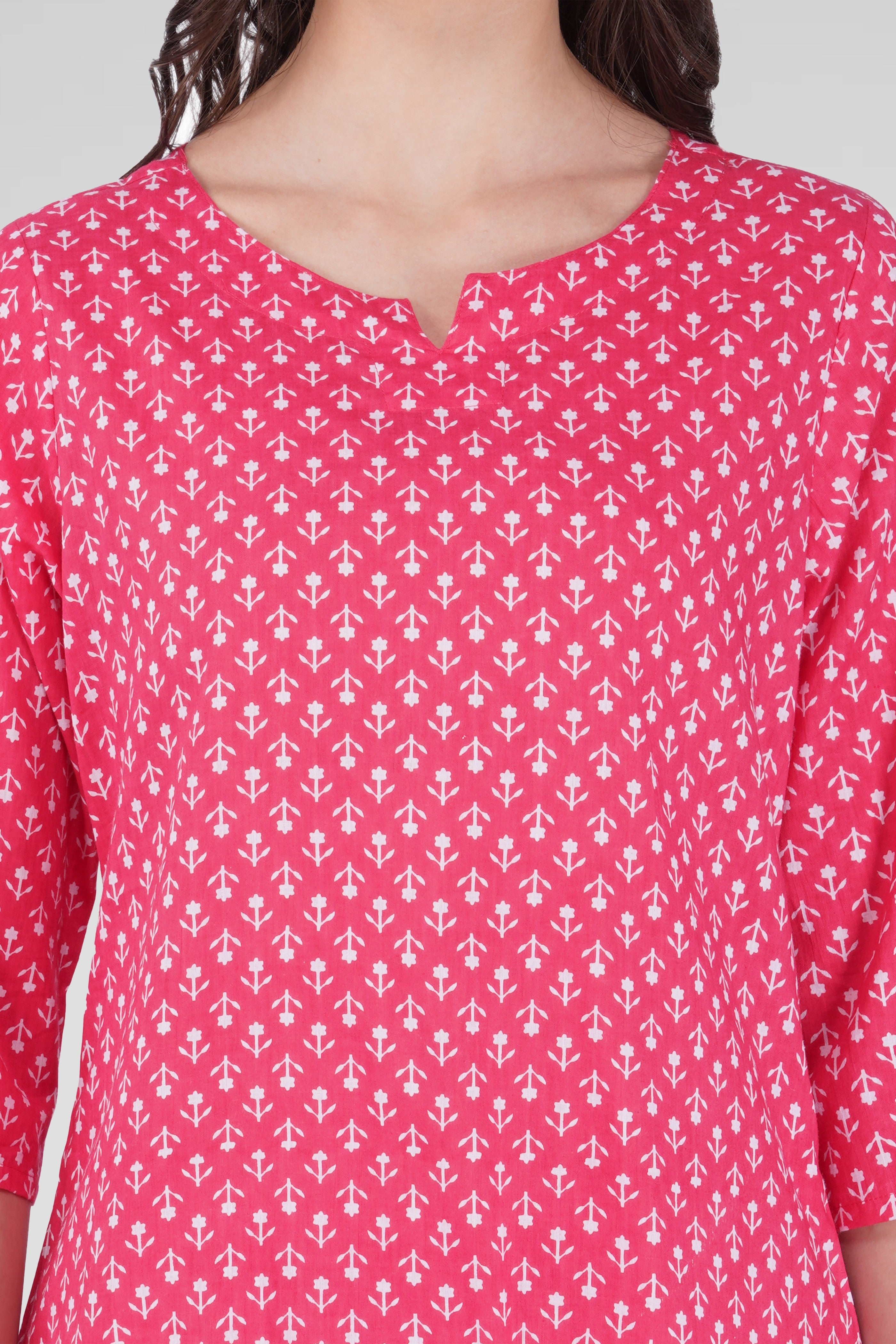 Cerise Pink Cotton Printed Pyjama Set