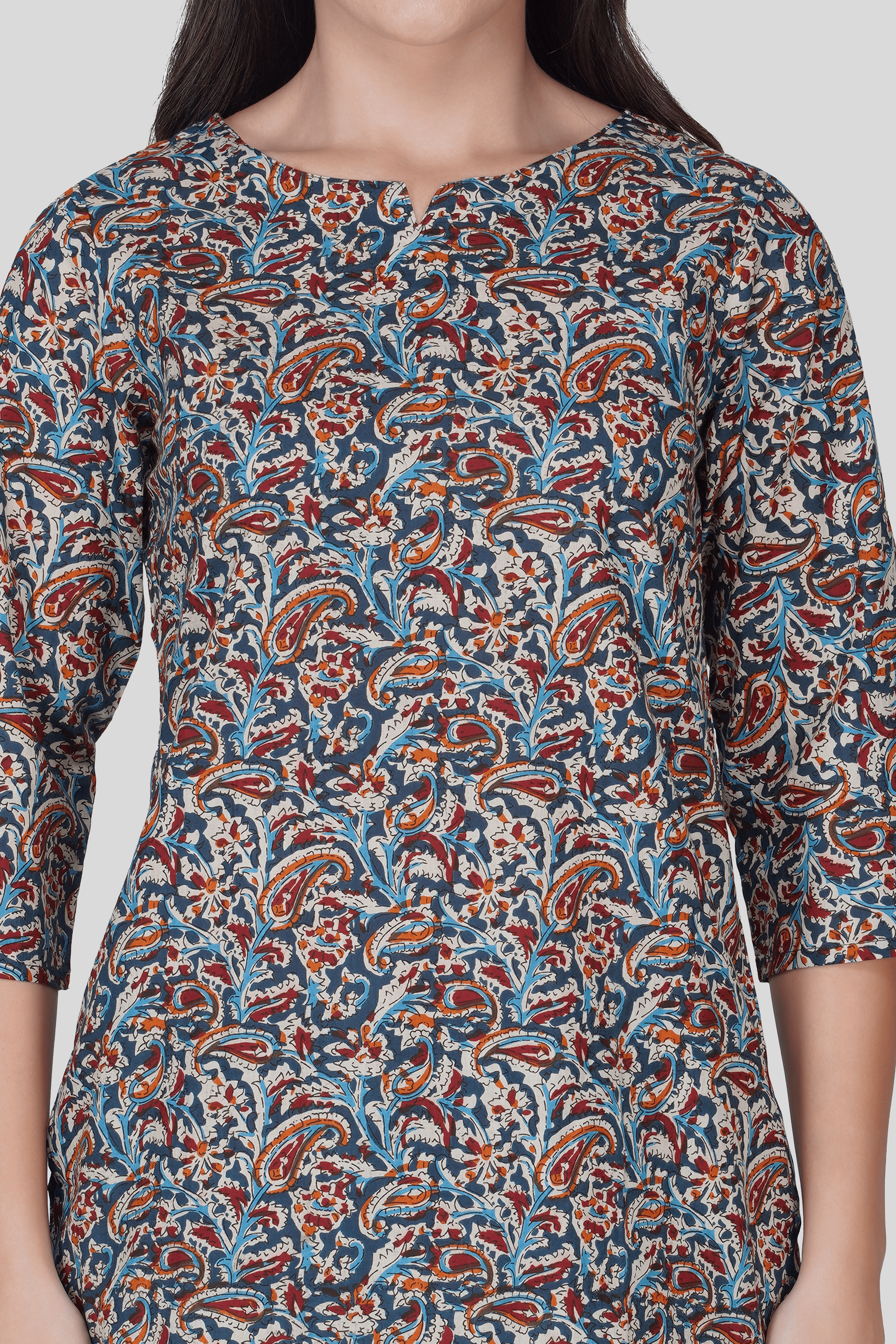 Deep Blue Cotton Printed Pyjama Set
