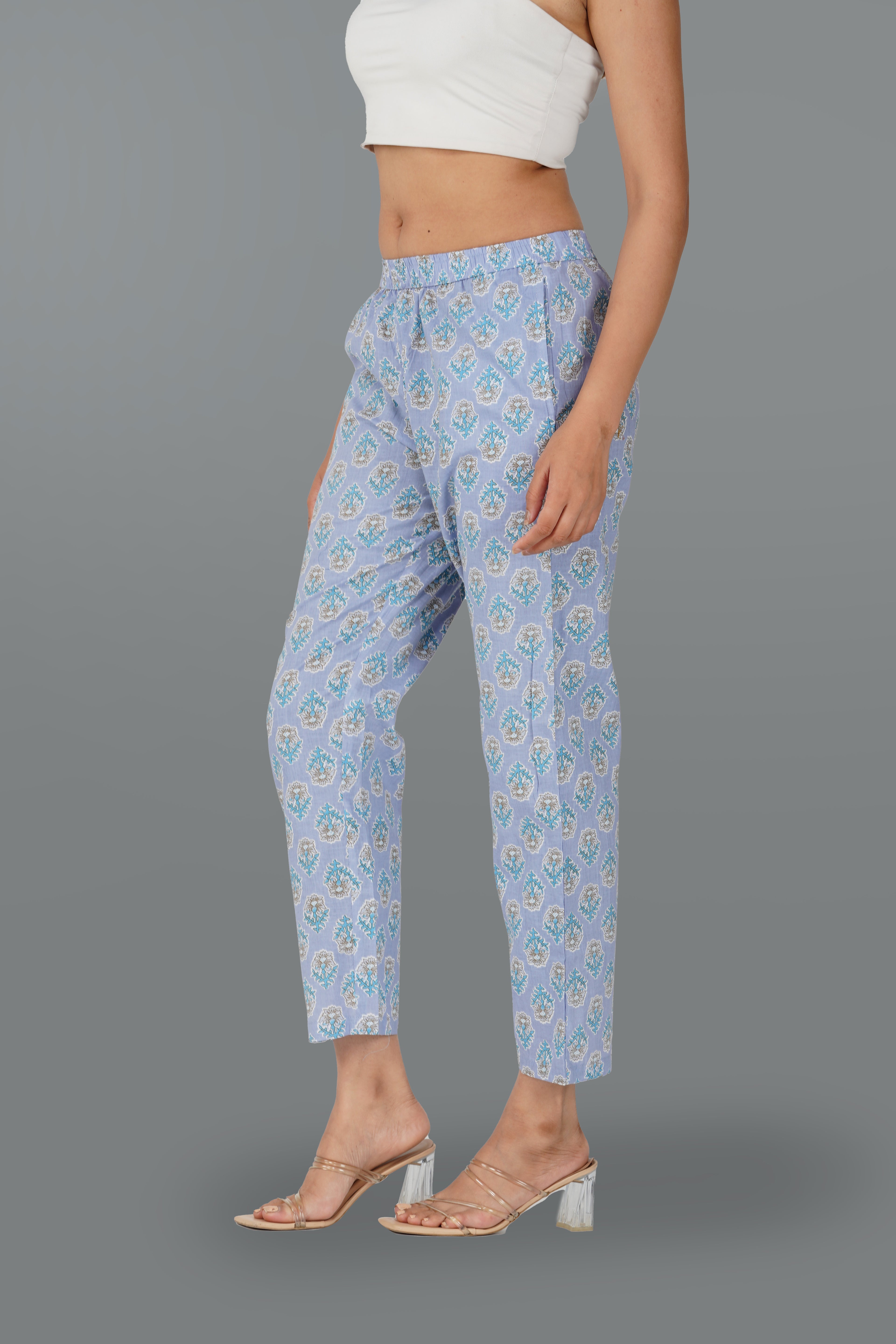Echo Blue Cotton Printed Bottom