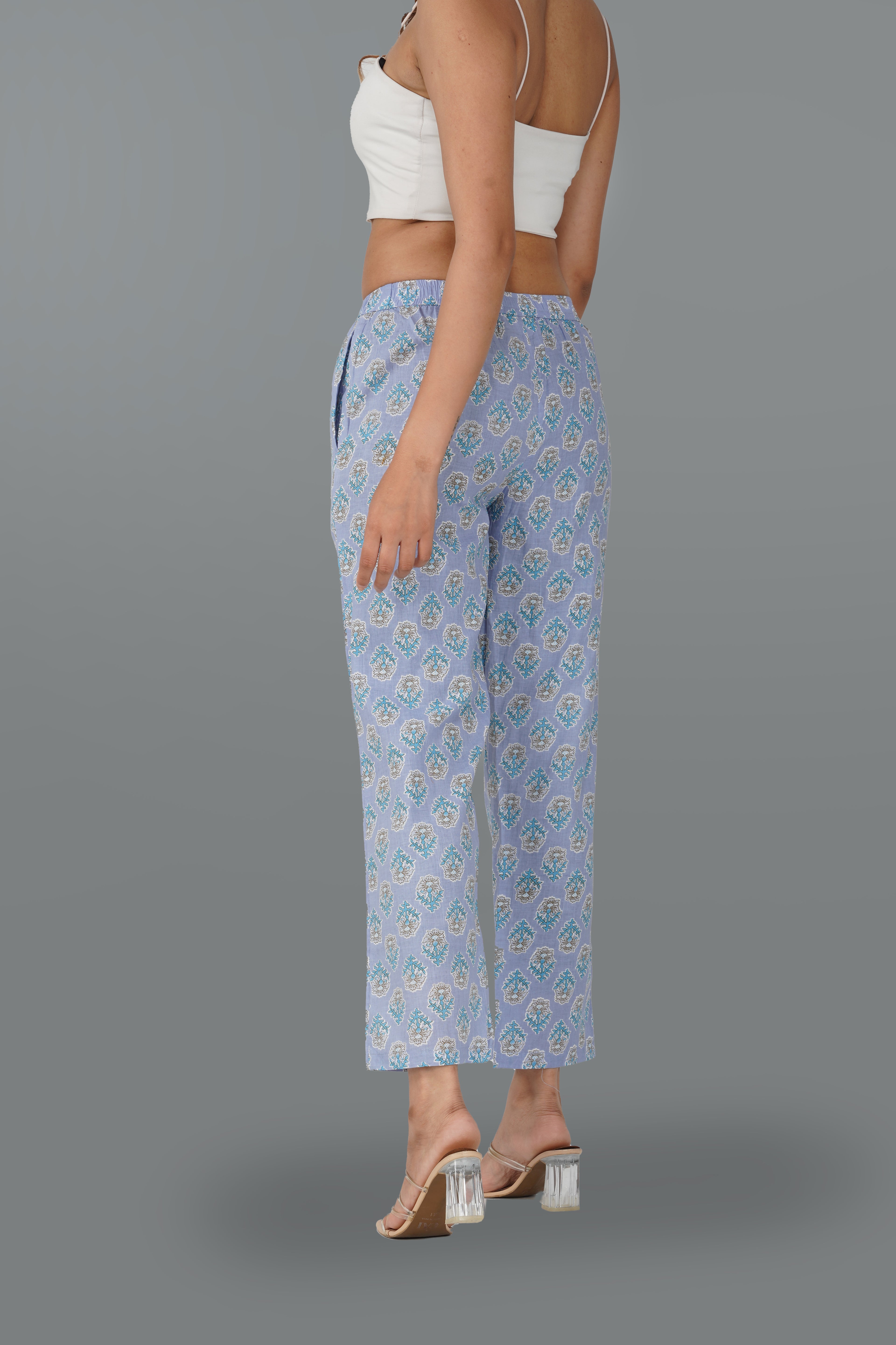 Echo Blue Cotton Printed Bottom