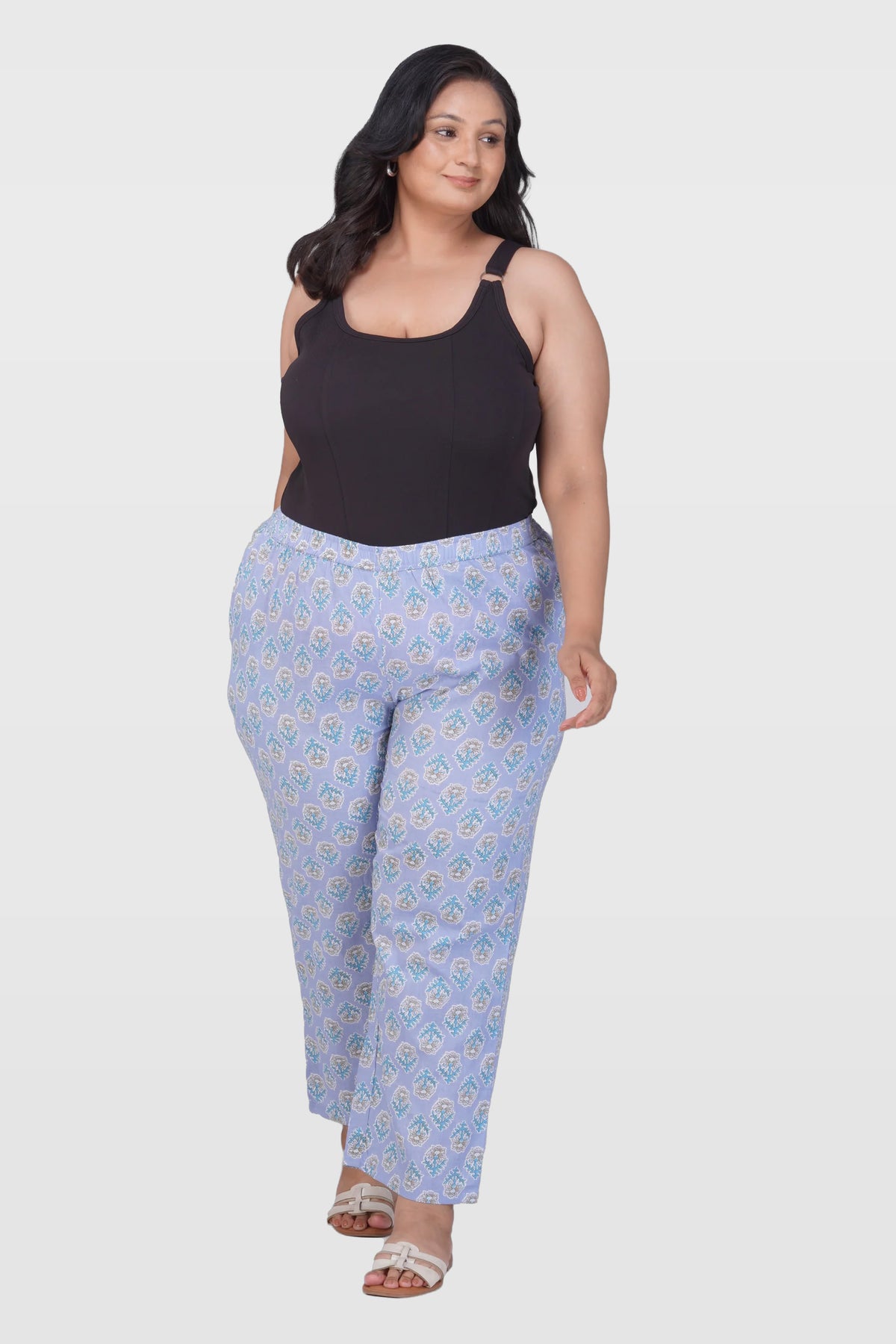 Echo Blue Plus Size Cotton Printed Bottom