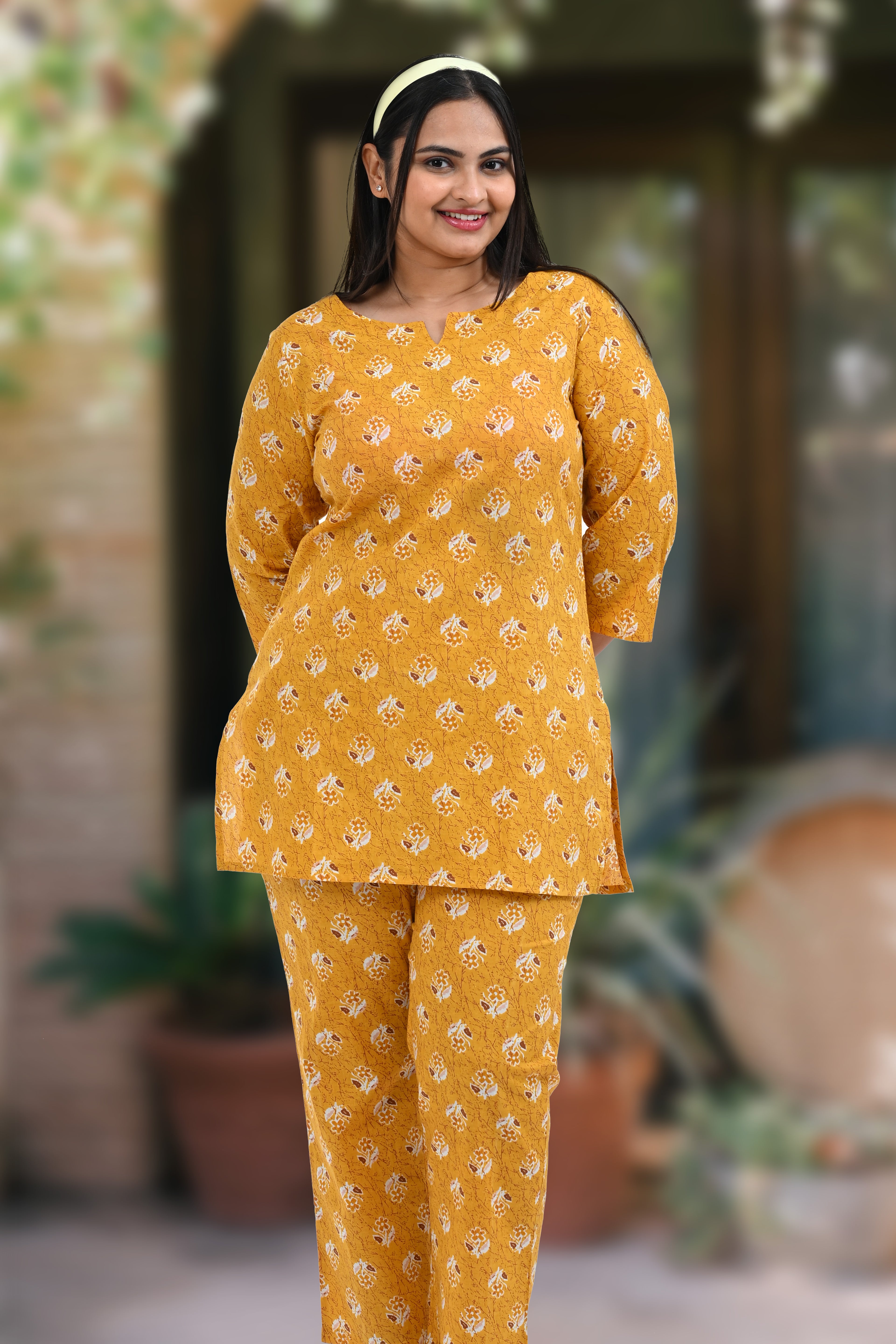 Fire Bush Cotton Printed Pyjama Set