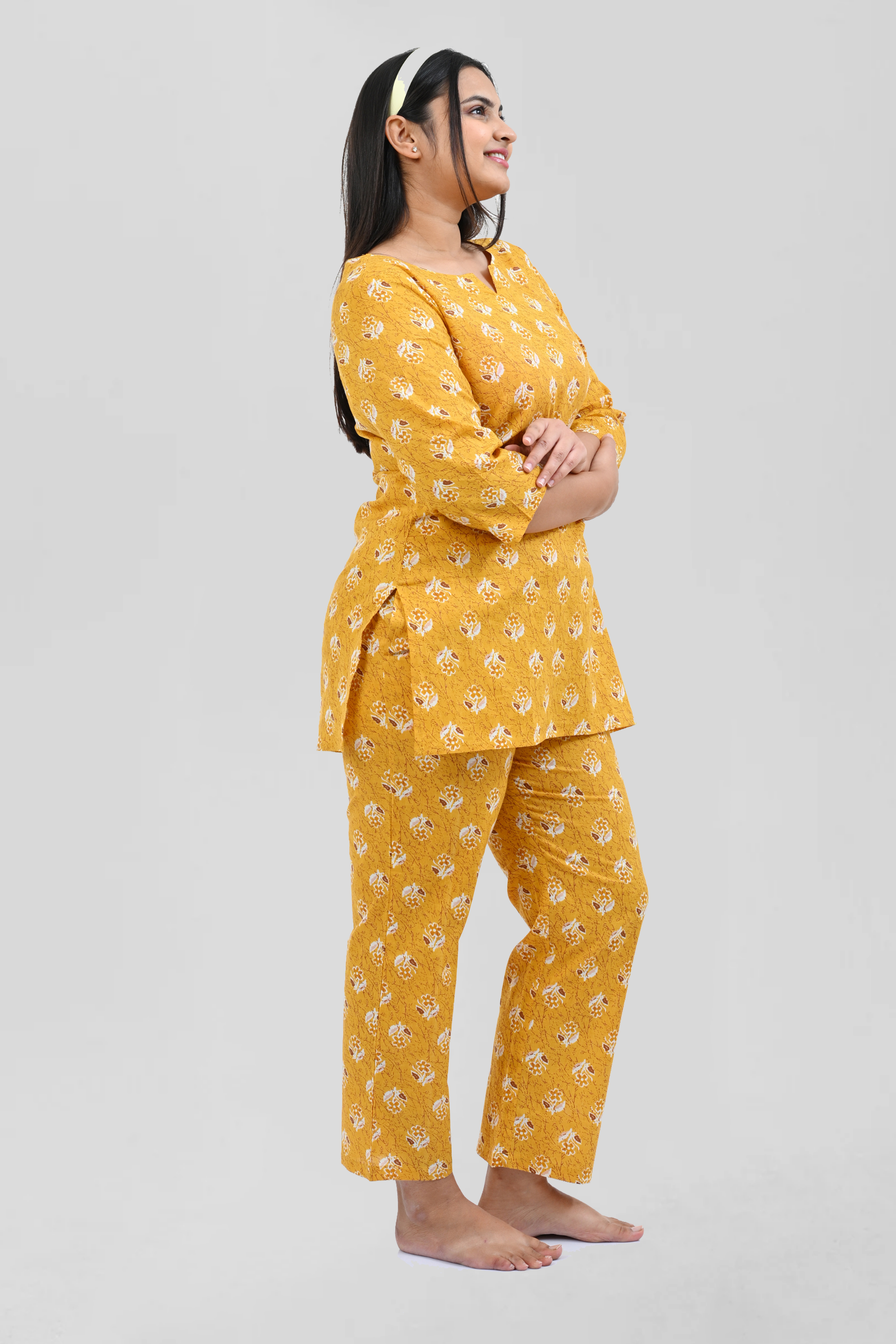 Fire Bush Cotton Printed Pyjama Set