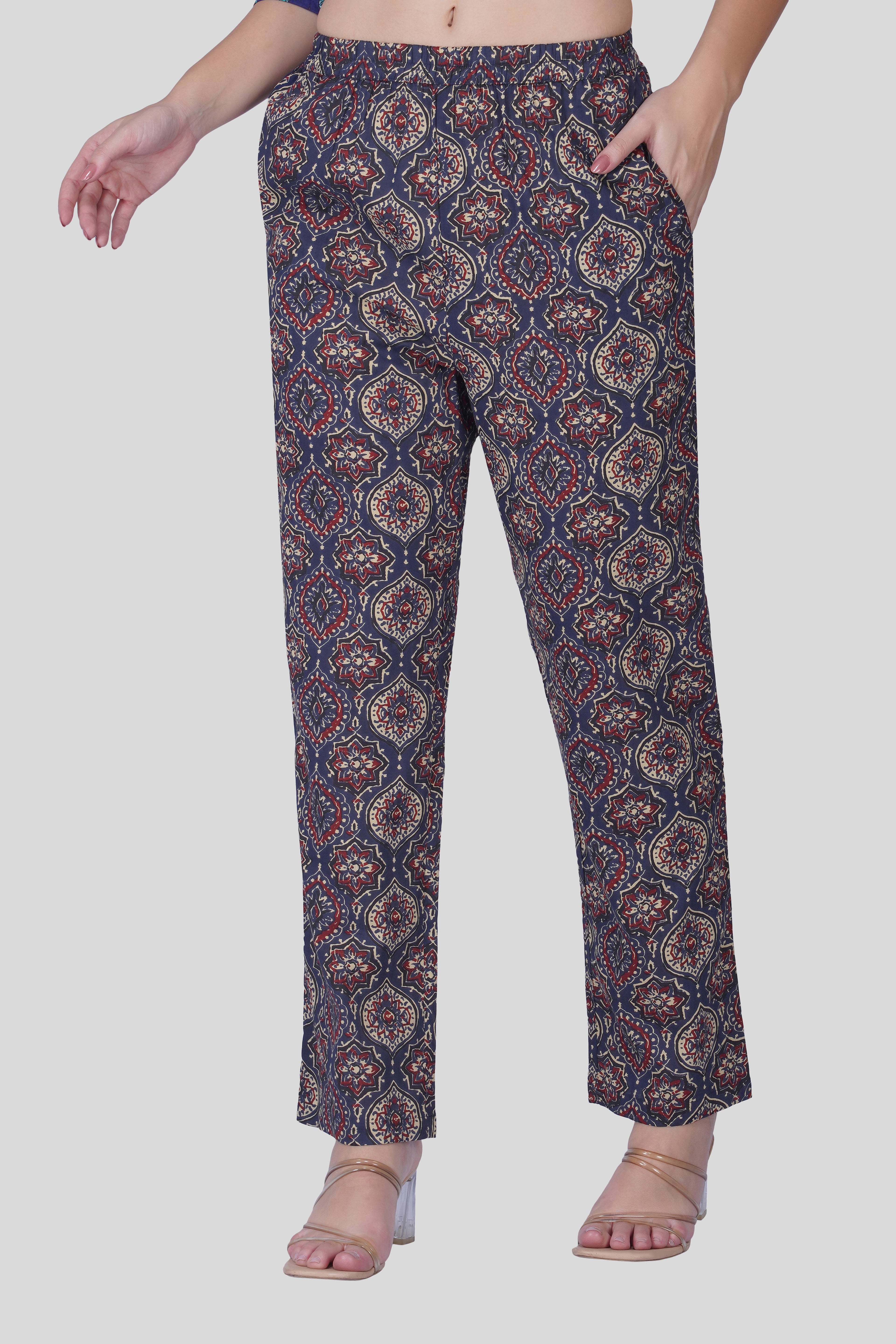 Indigo Cotton Printed Pyjama Set
