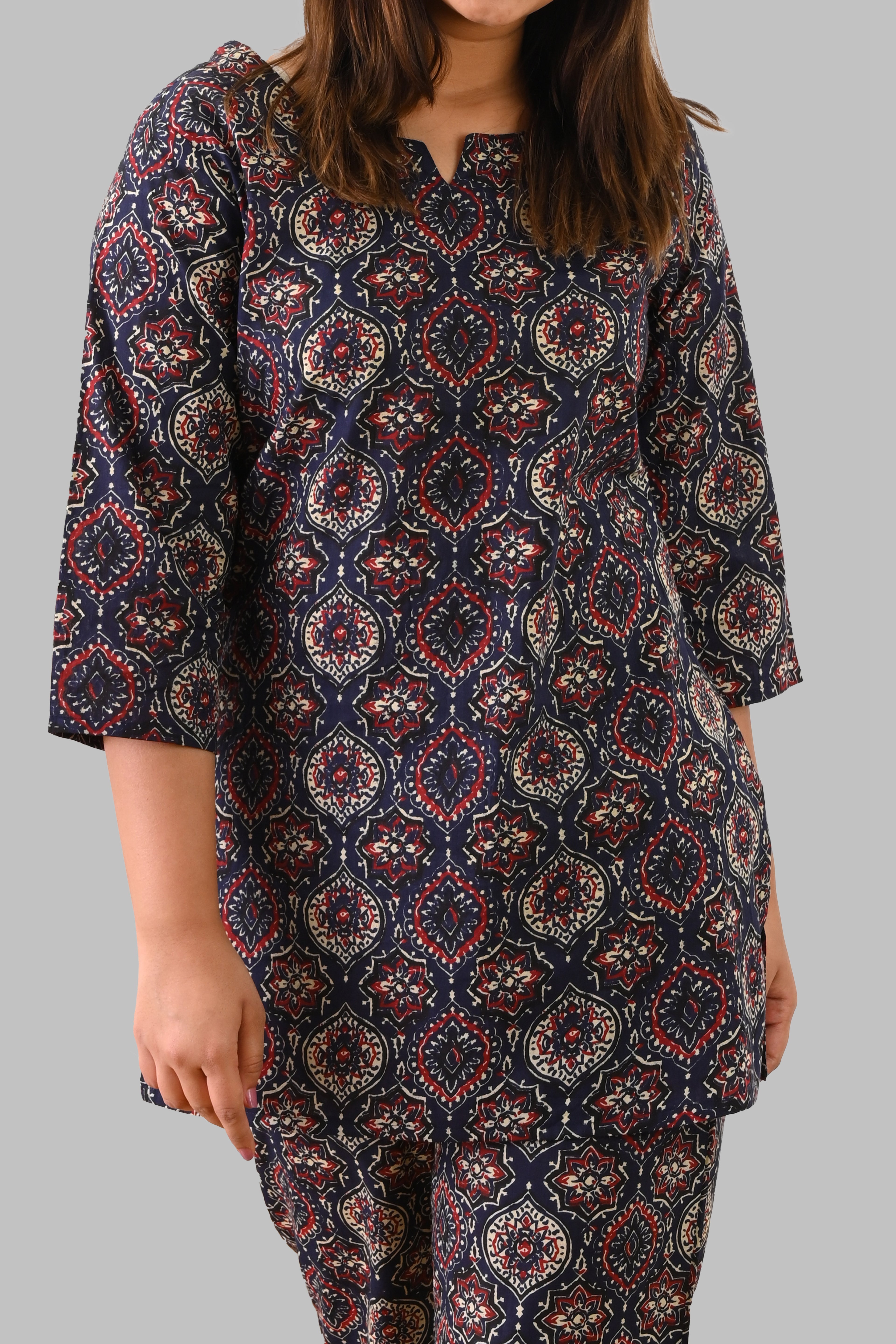 Indigo Cotton Printed Pyjama Set