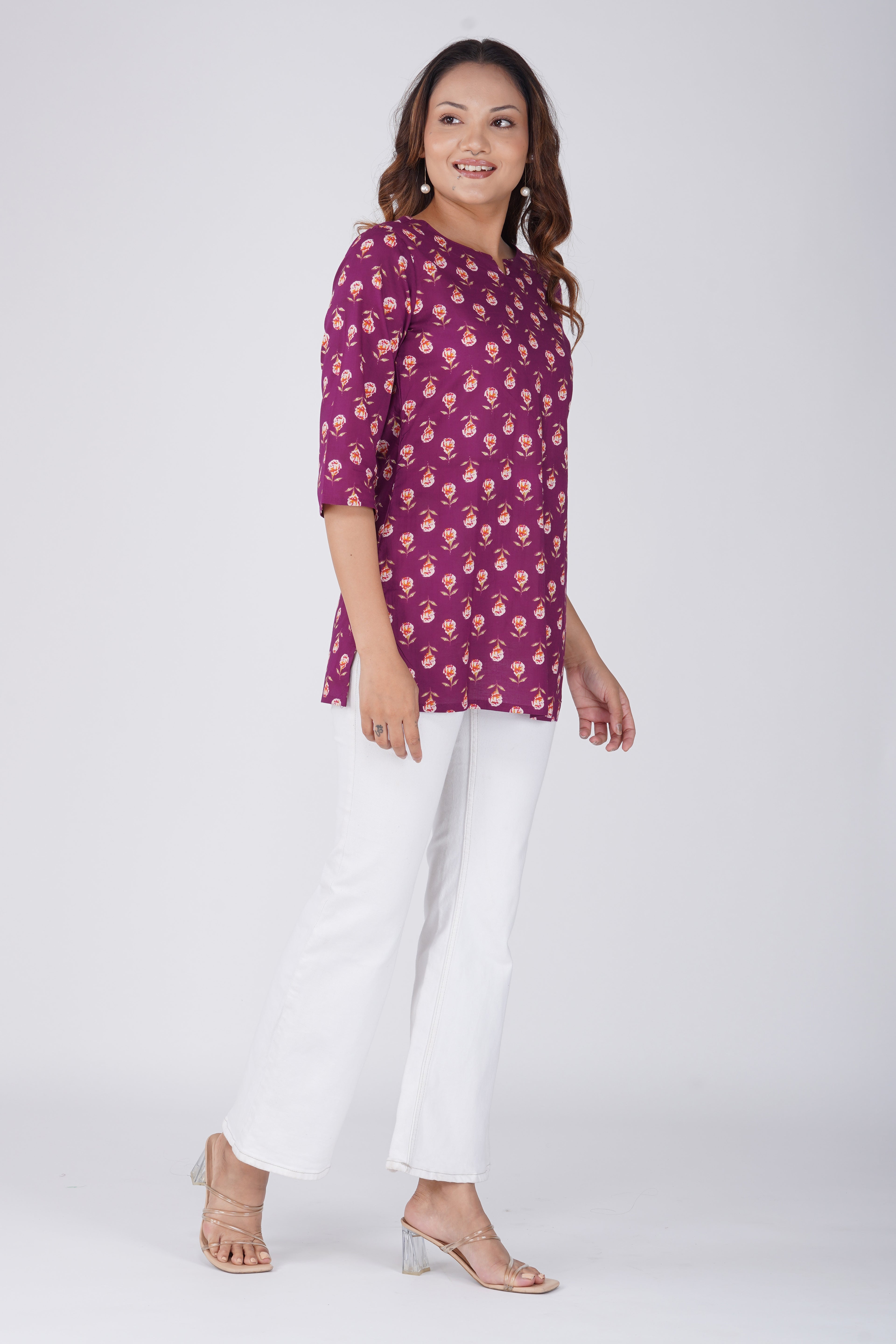 Mulberry Cotton Printed Kurti