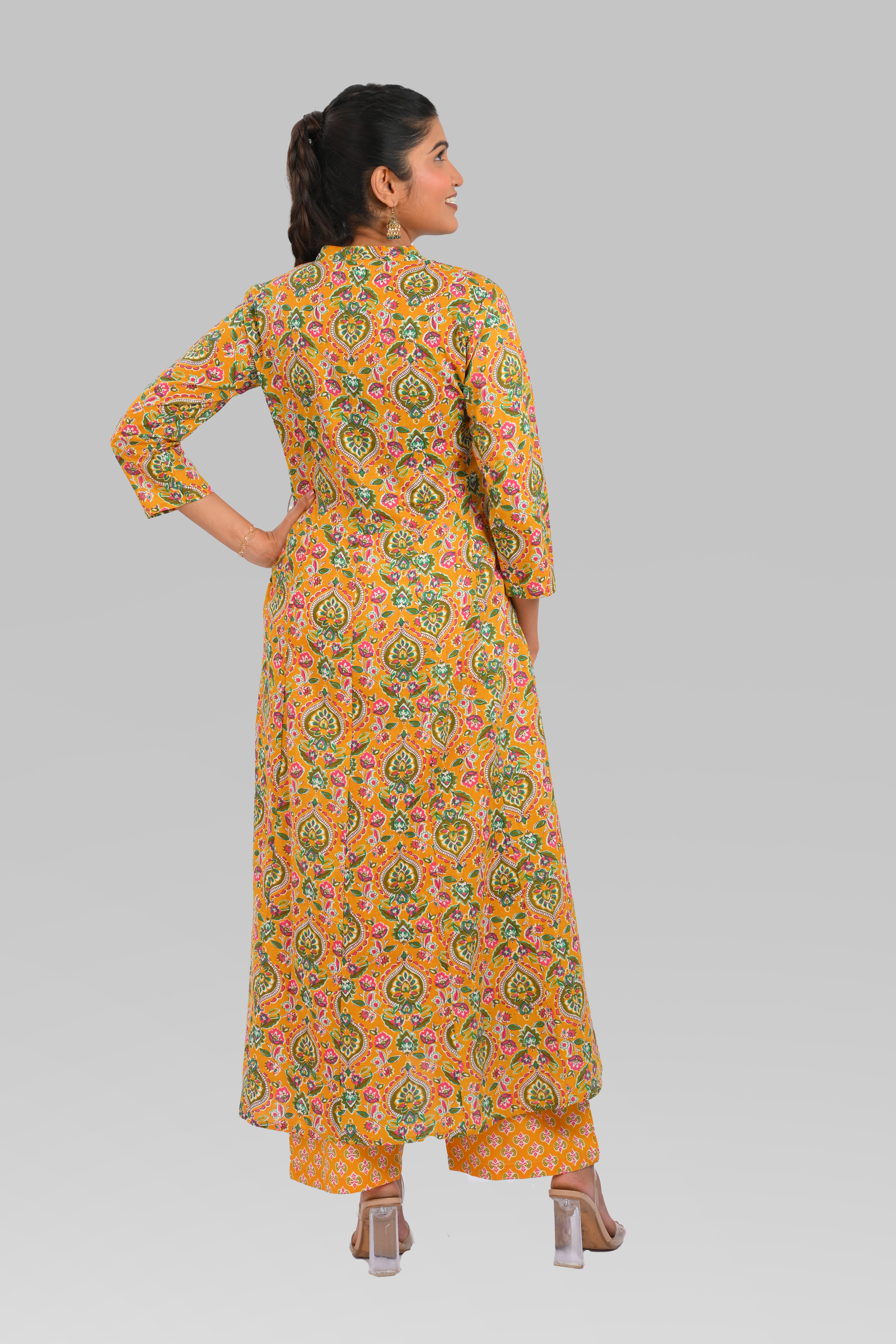 Marigold Cotton Printed Kurta Set