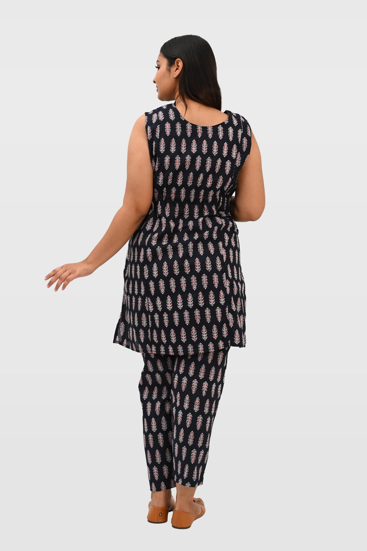 Maternity and Feeding Kurta Set in Black