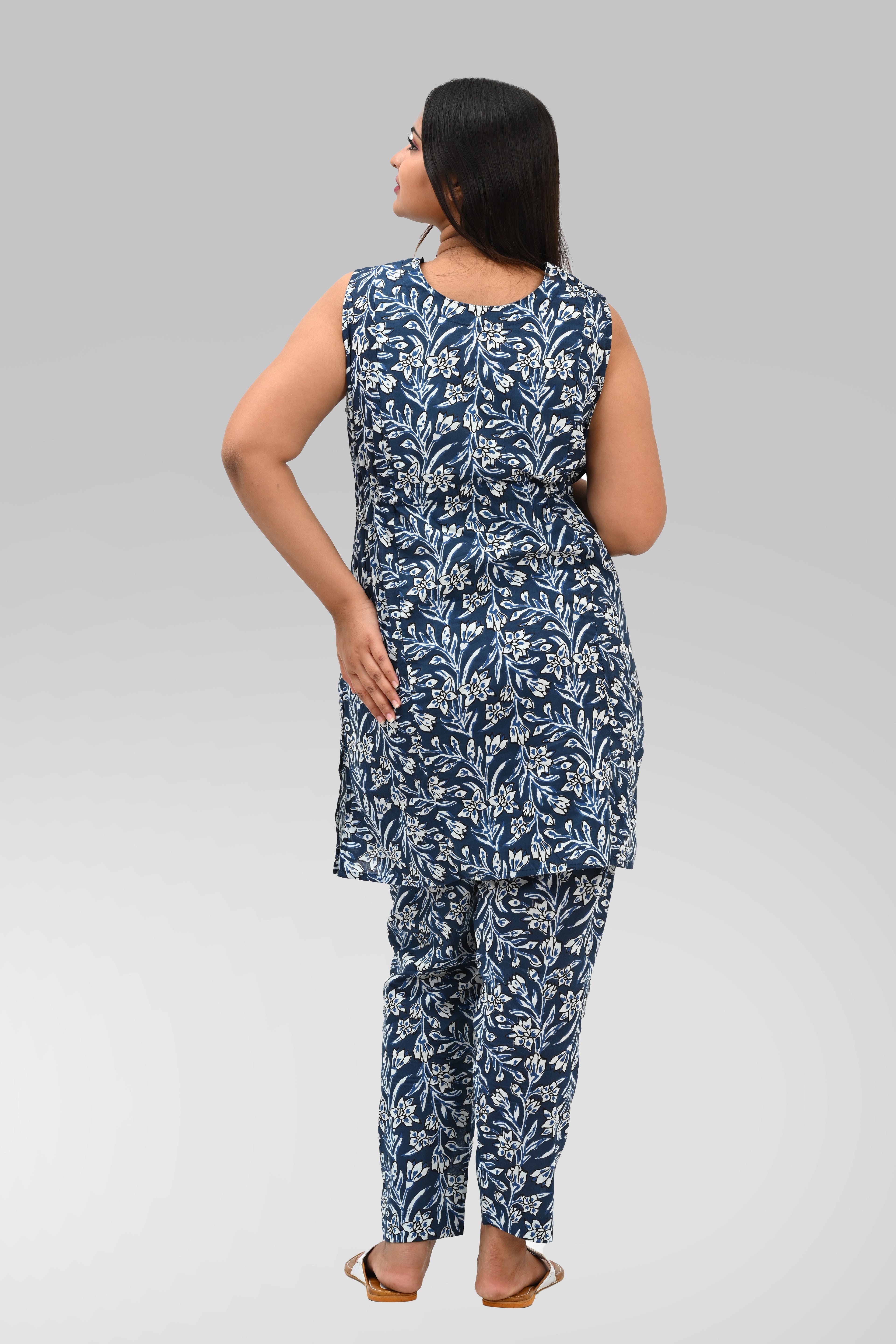 Maternity and Feeding Kurta Set in Blue