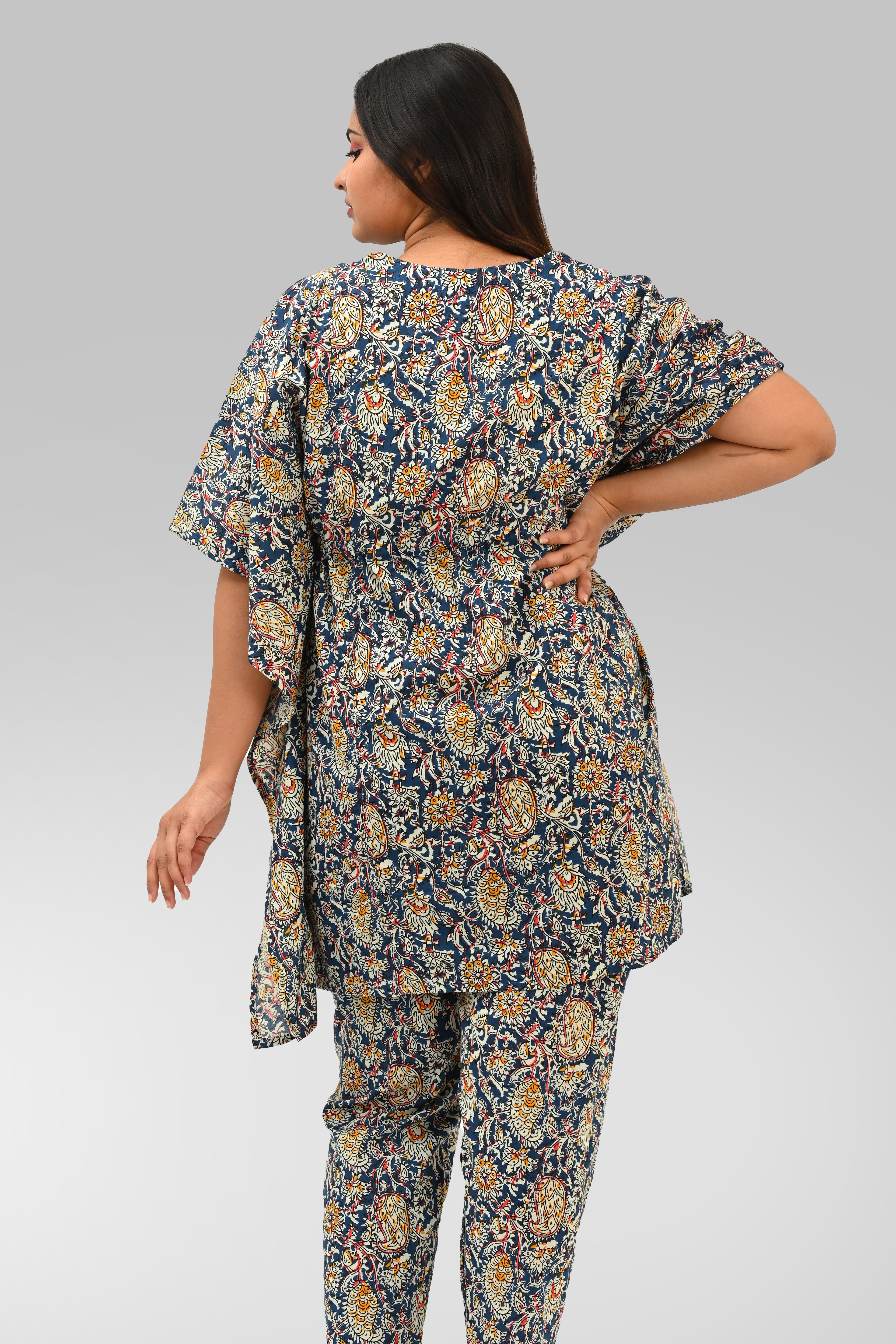 Maternity and Feeding Kaftan Set in Blue