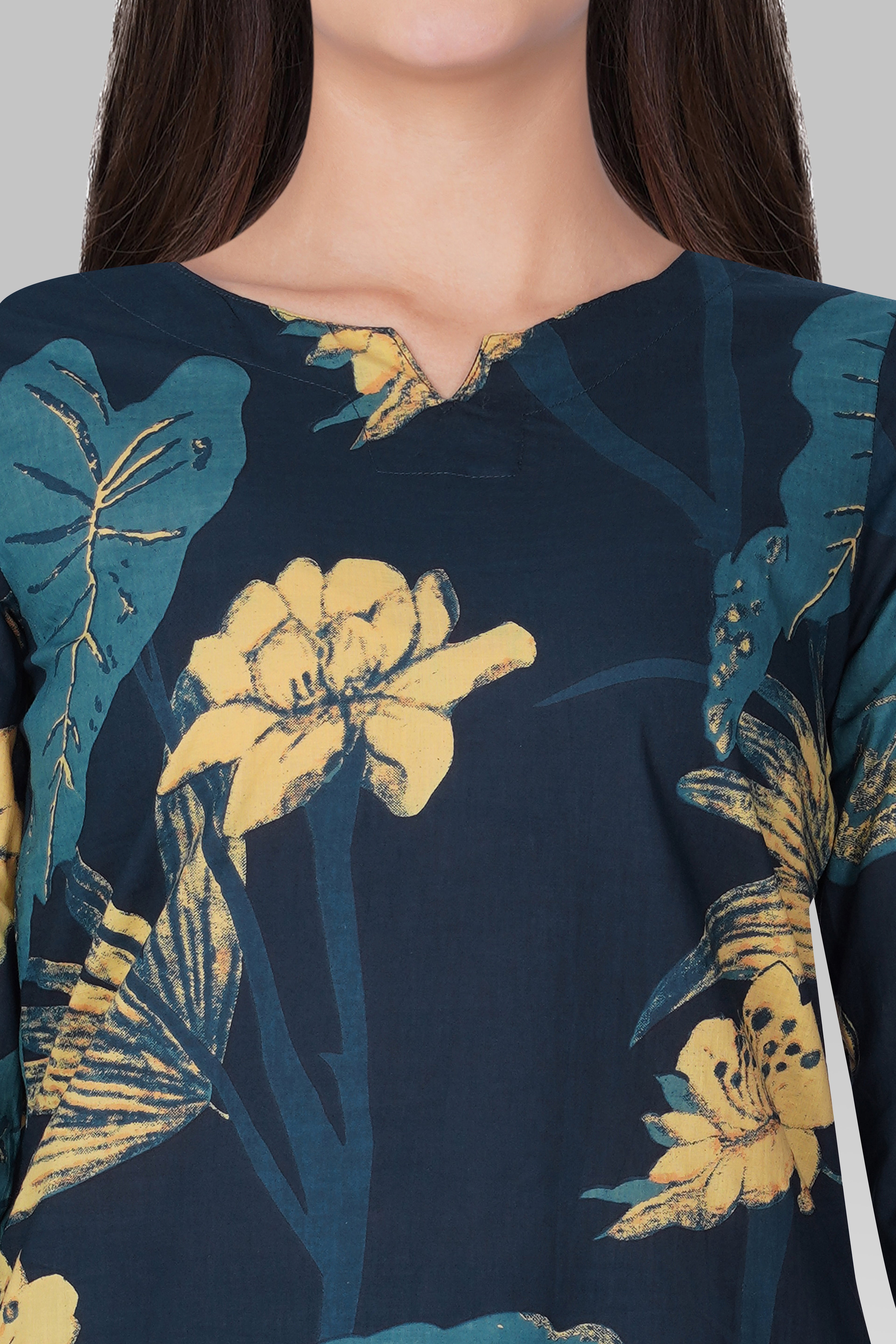 Midnight Indigo Cotton Printed Pyjama Set