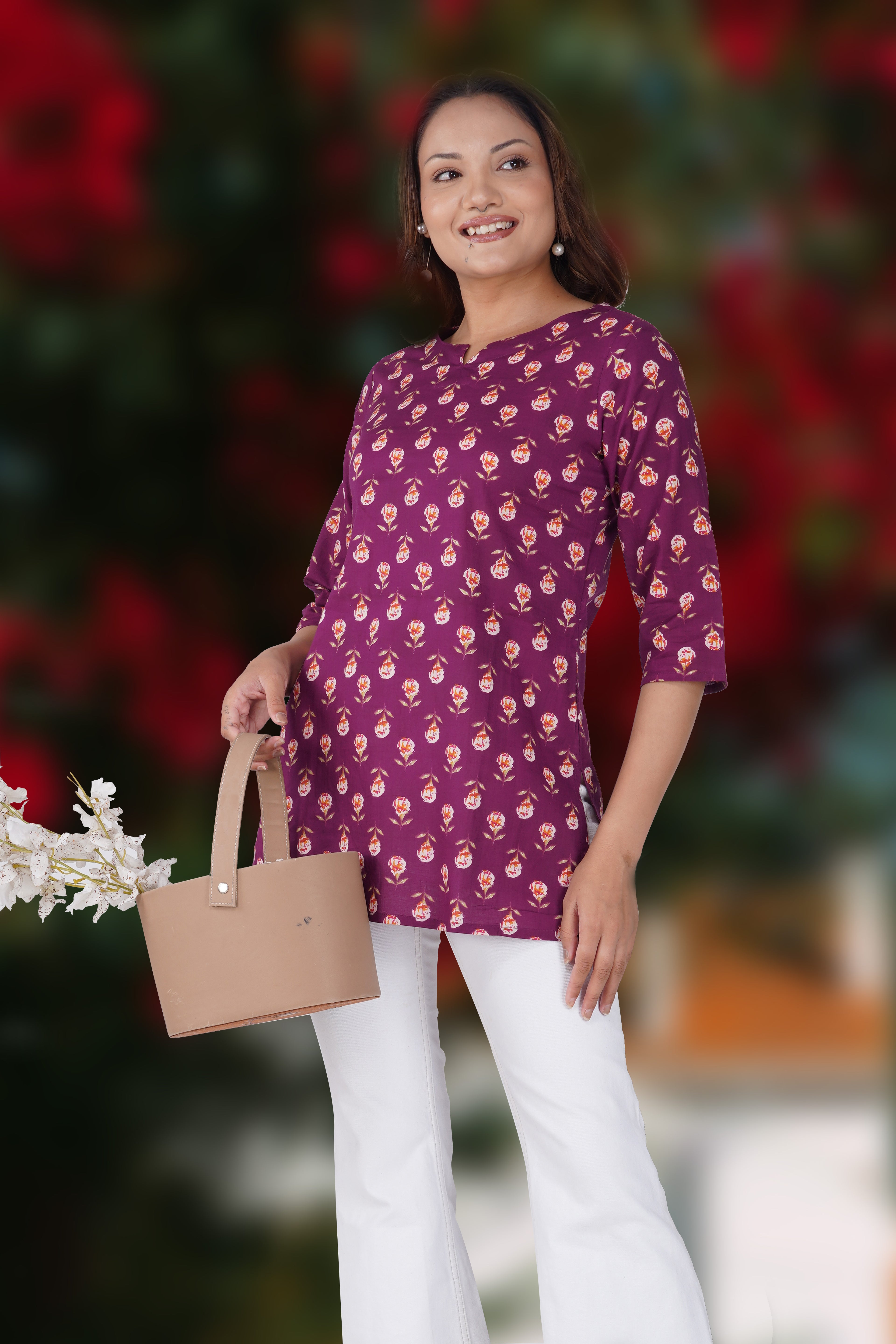 Mulberry Cotton Printed Kurti