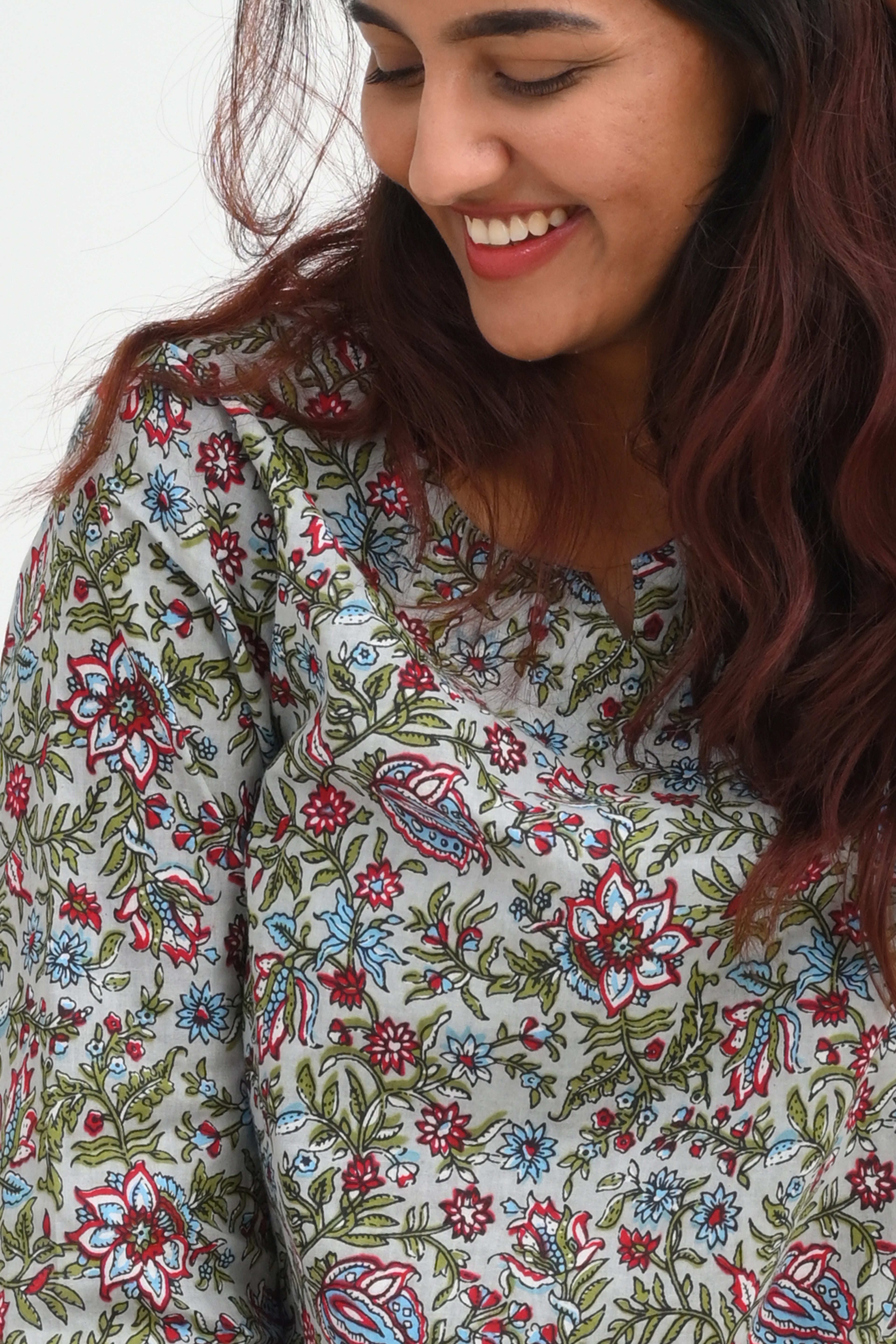 Paris White Cotton Printed Pyjama Set