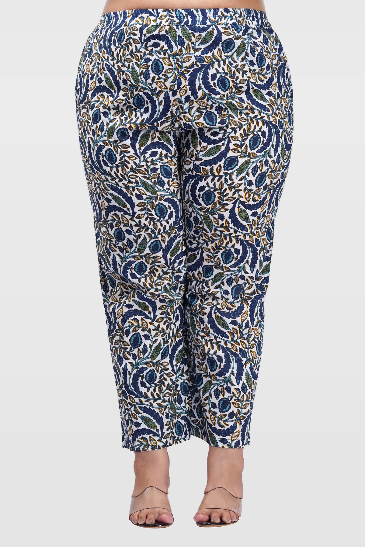 Regal Blue Plus Size Cotton Printed Pyjama Set