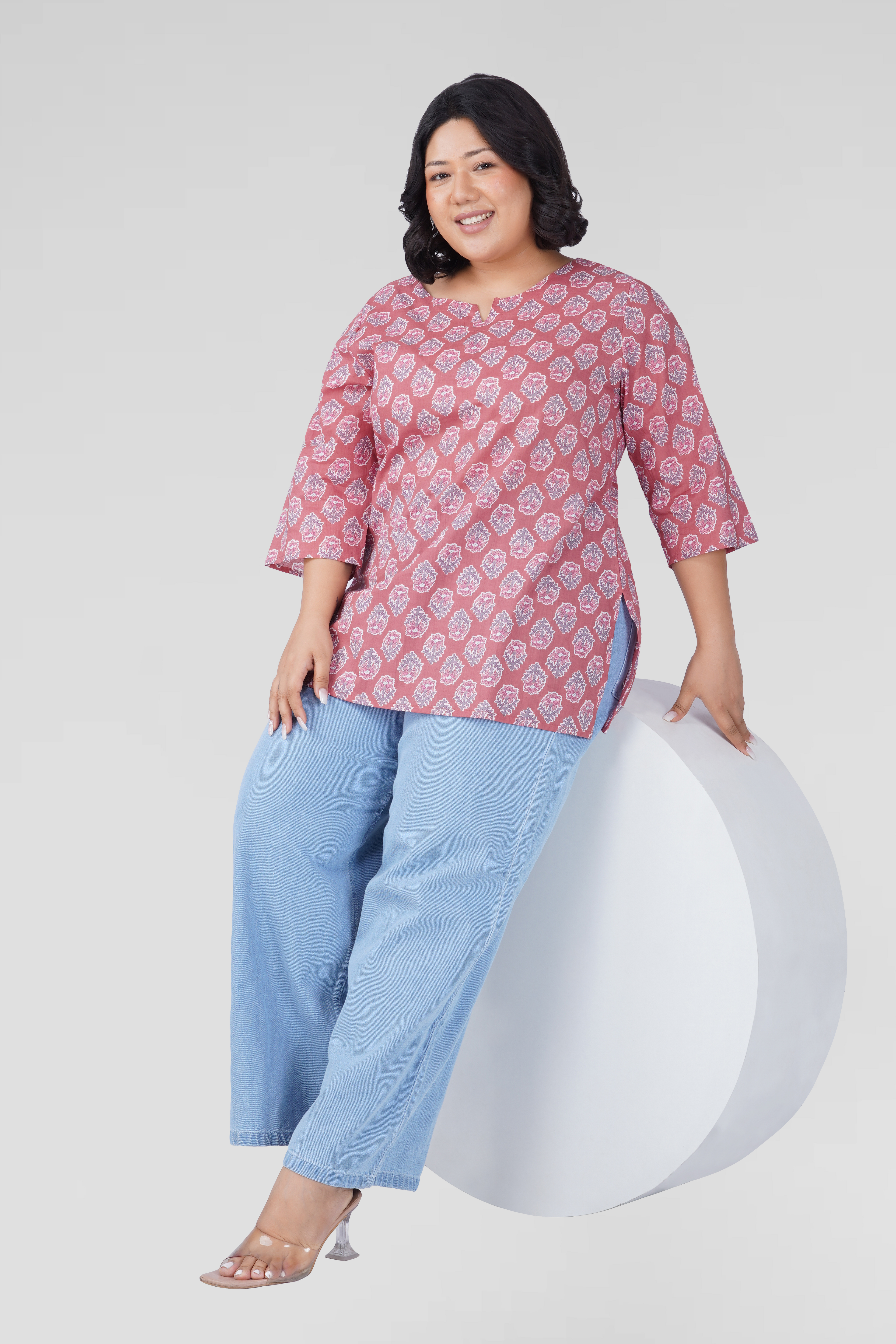 Turkish Rose Plus Size Cotton Printed Kurti