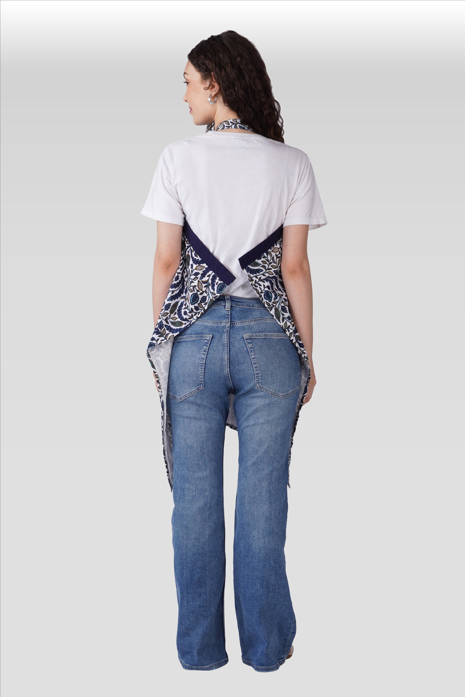 Regal Blue Cotton Printed Feeding Apron