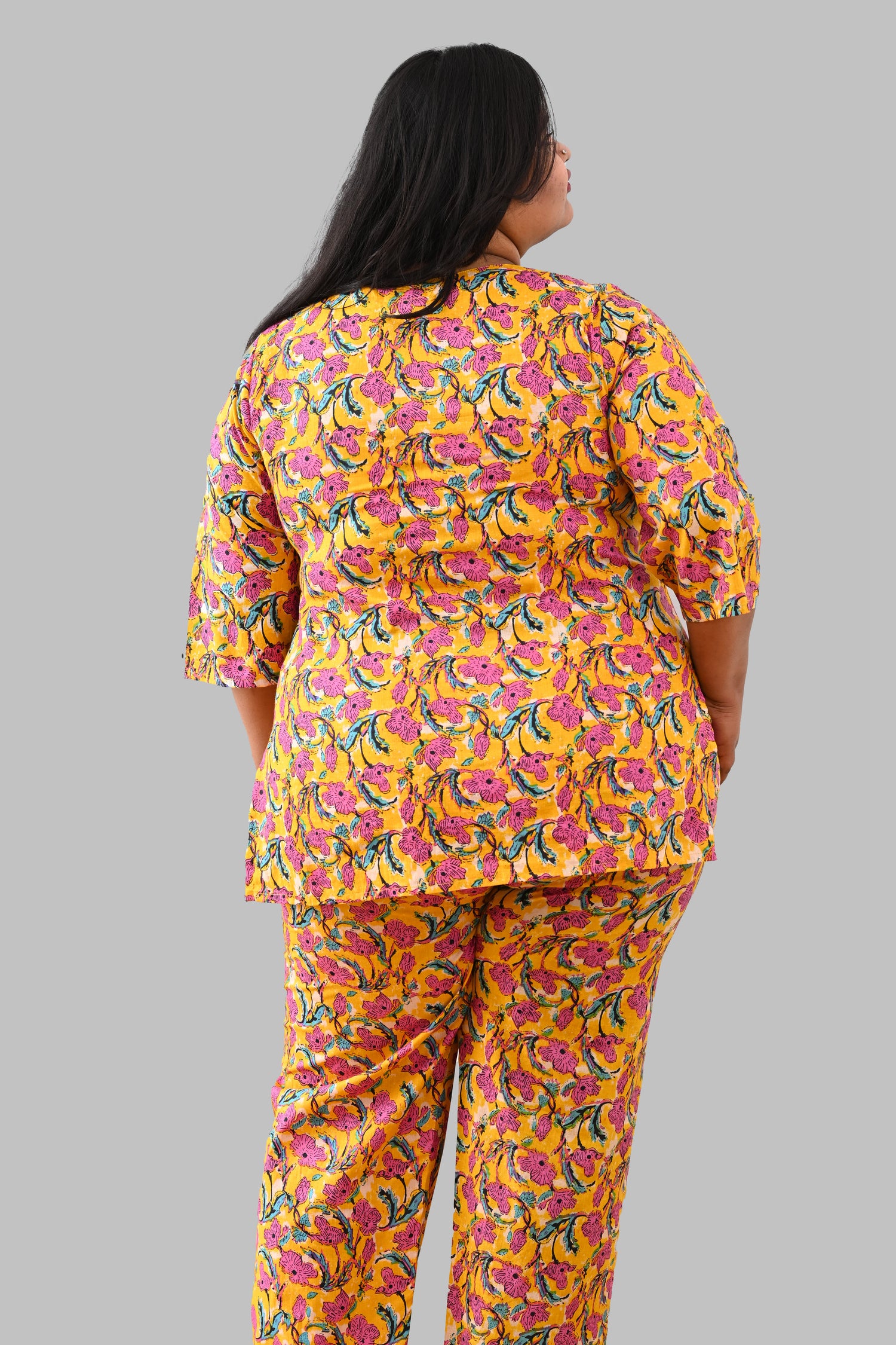 Amber Plus Size Cotton Printed Pyjama Set