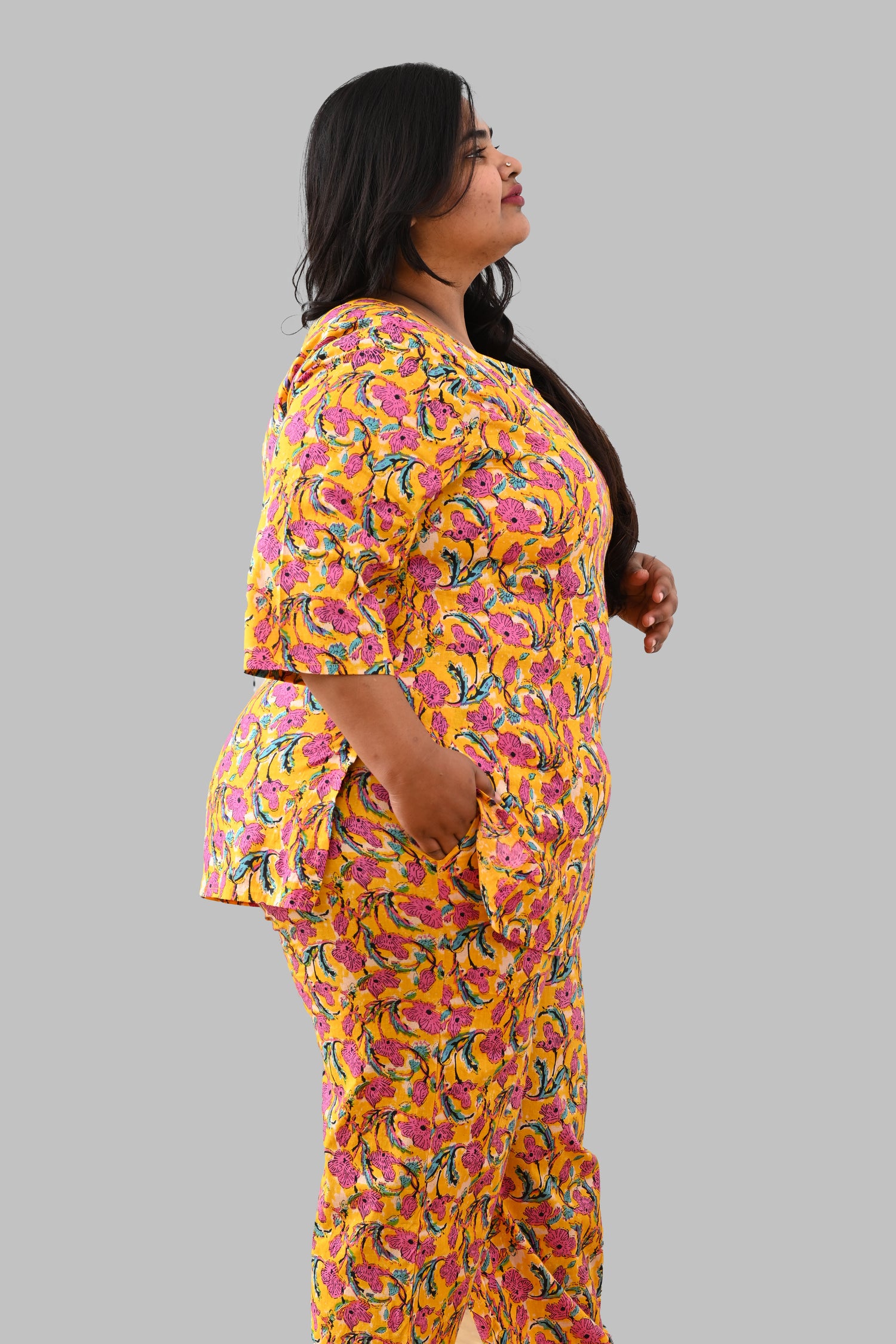 Amber Plus Size Cotton Printed Pyjama Set