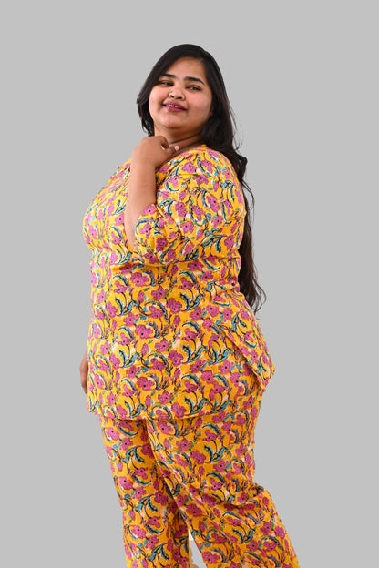 Amber Plus Size Cotton Printed Pyjama Set