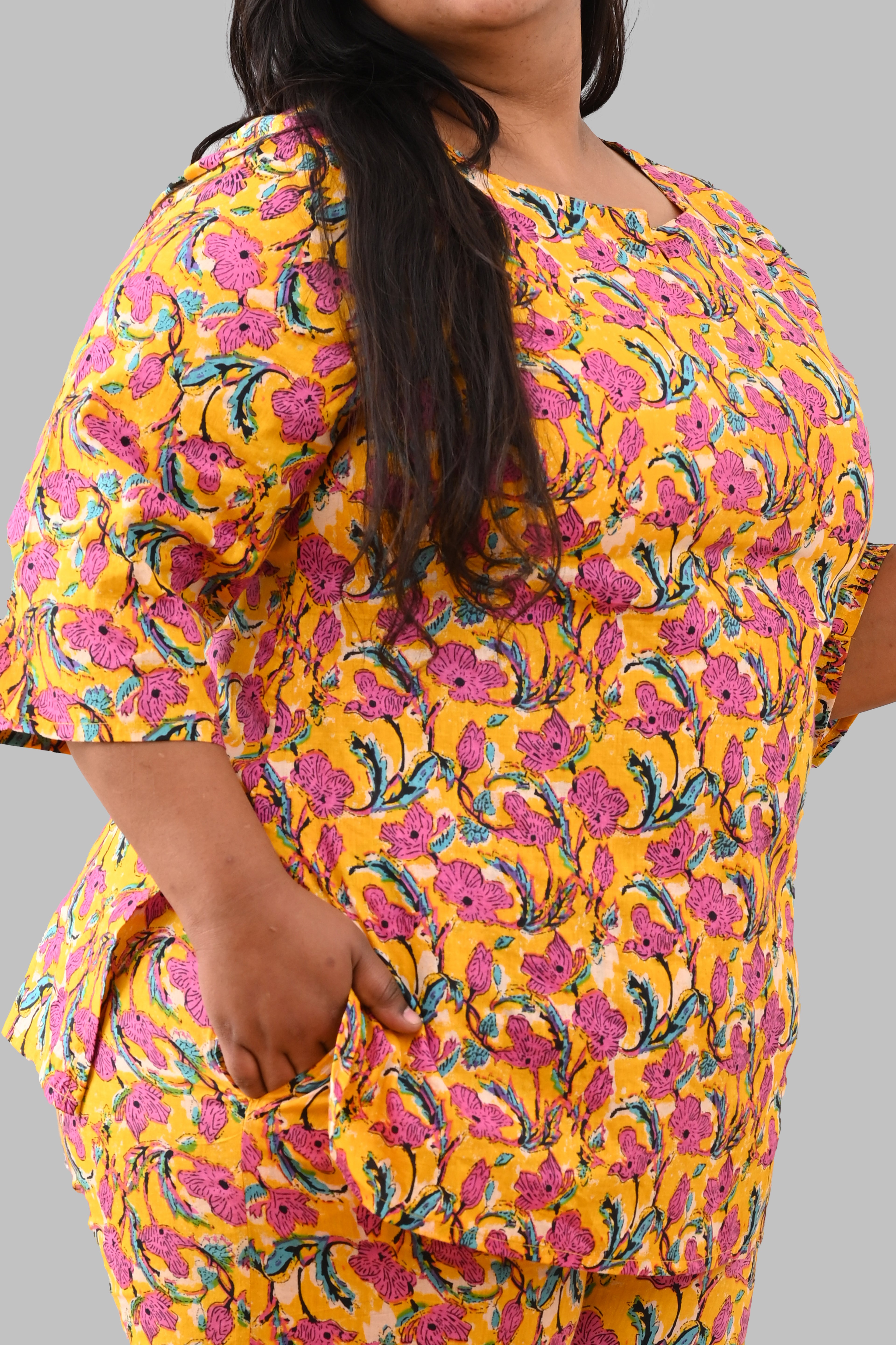 Amber Plus Size Cotton Printed Pyjama Set