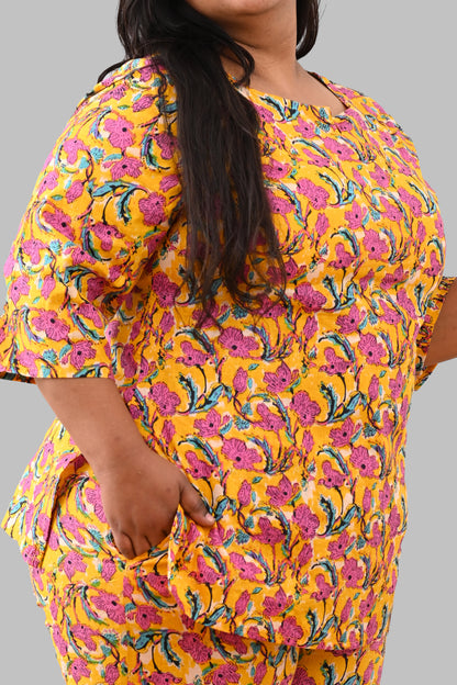Amber Plus Size Cotton Printed Pyjama Set