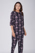 Black Cotton Printed Pyjama Set