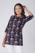 Black Cotton Printed Kurti