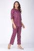 Burgundy Cotton Printed Pyjama Set