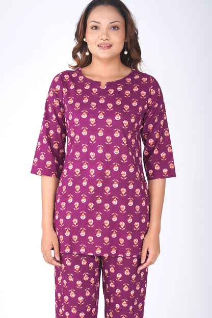 Mulberry Cotton Printed Pyjama Set
