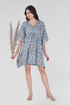 Baby Blue Cotton Printed Kaftan Top
