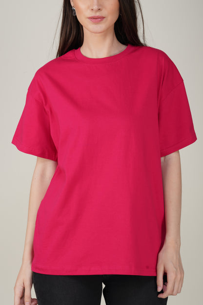 Barbie Pink Cotton Oversized Crew Neck T-Shirt