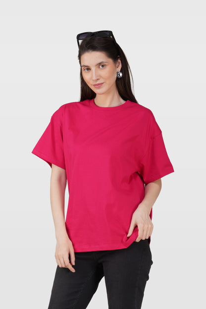 Barbie Pink Cotton Oversized Crew Neck T-Shirt