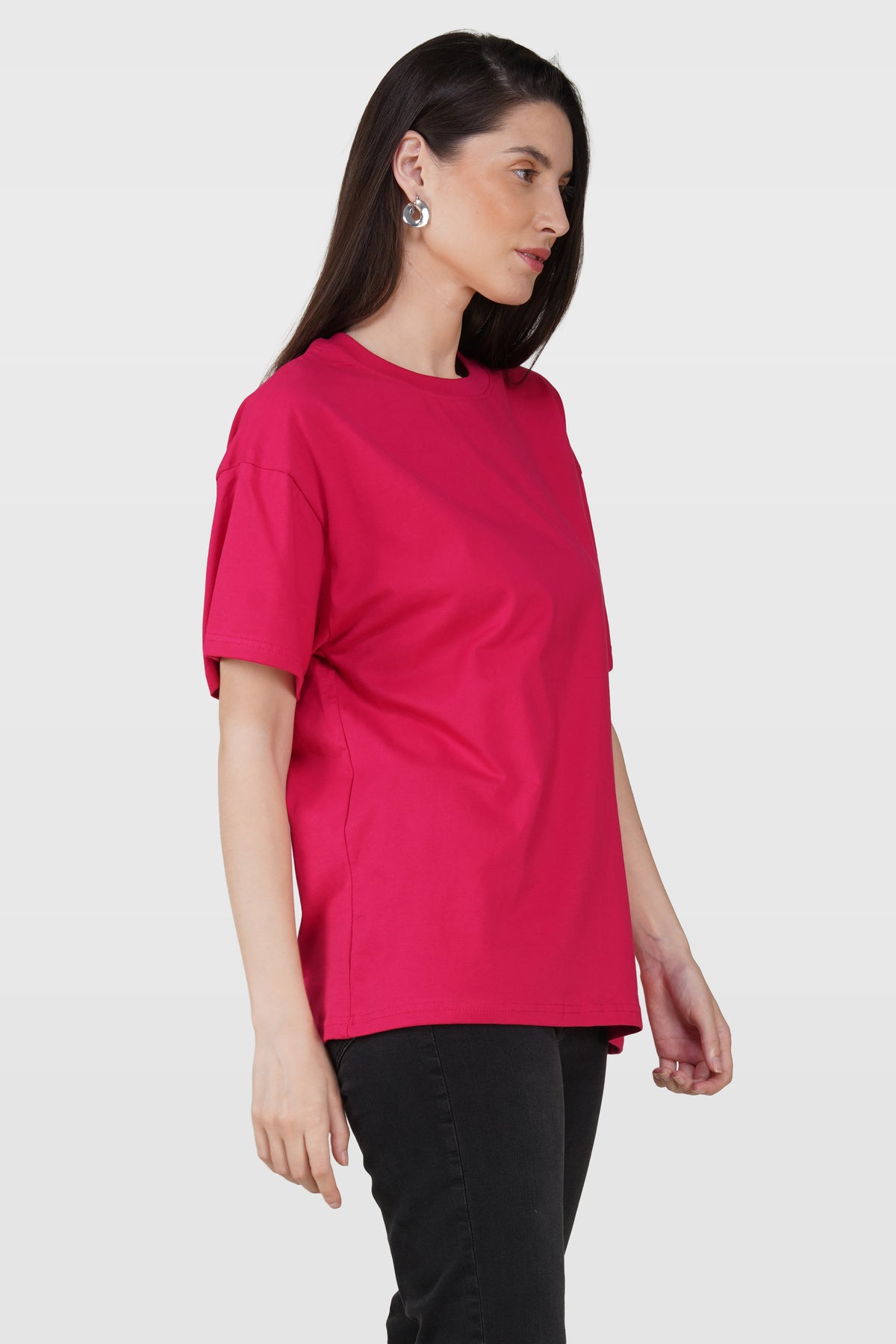 Barbie Pink Cotton Oversized Crew Neck T-Shirt