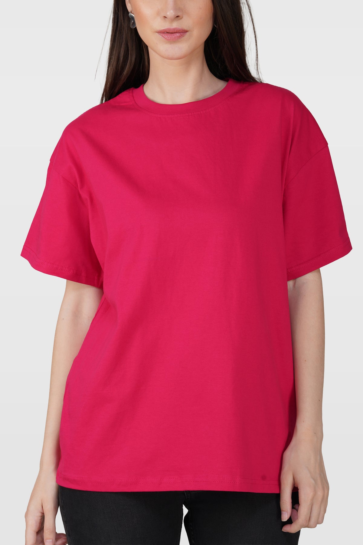Barbie Pink Cotton Oversized Crew Neck T-Shirt