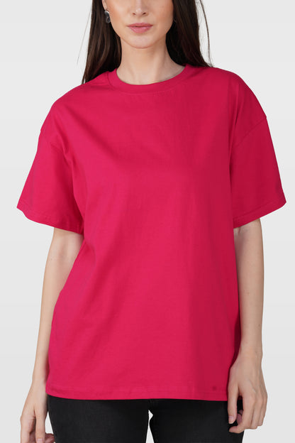 Barbie Pink Cotton Oversized Crew Neck T-Shirt