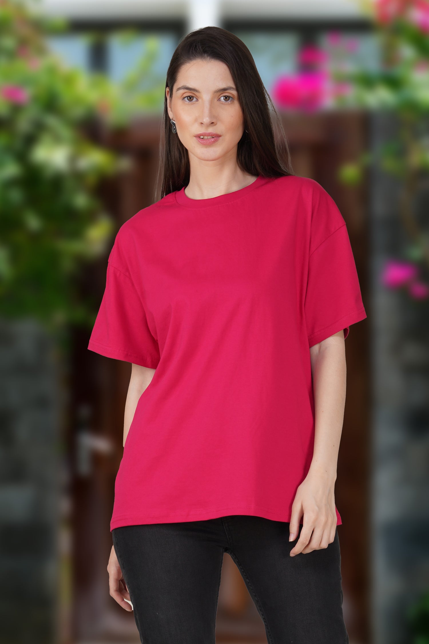 Barbie Pink Cotton Oversized Crew Neck T-Shirt