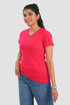 Barbie Pink Cotton V Neck T-Shirt