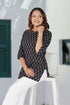 Black Cotton Printed Kurti