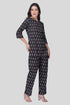 Black Cotton Printed Pyjama Set