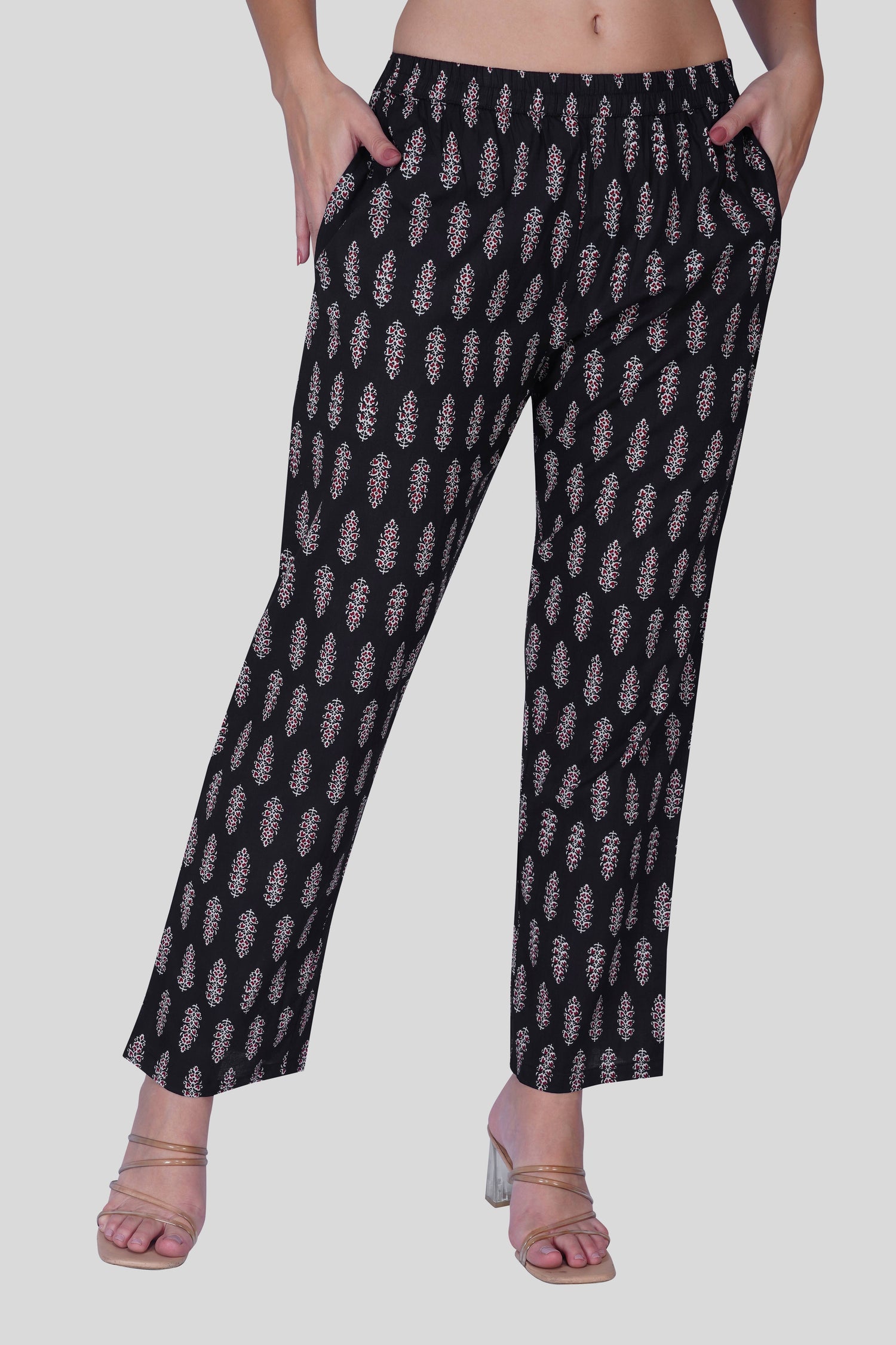 Black Cotton Printed Pyjama Set