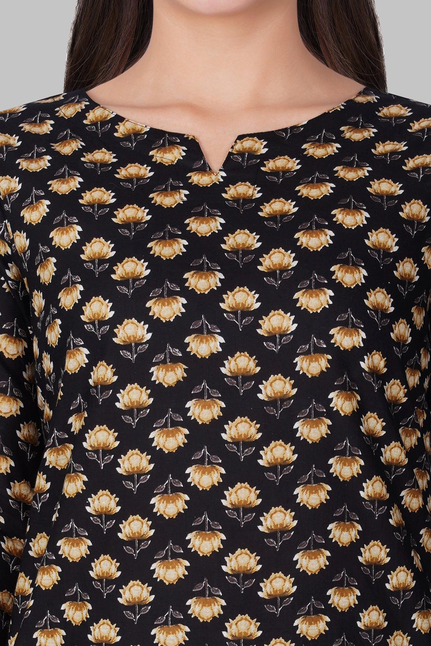 Black Cotton Printed Pyjama Set