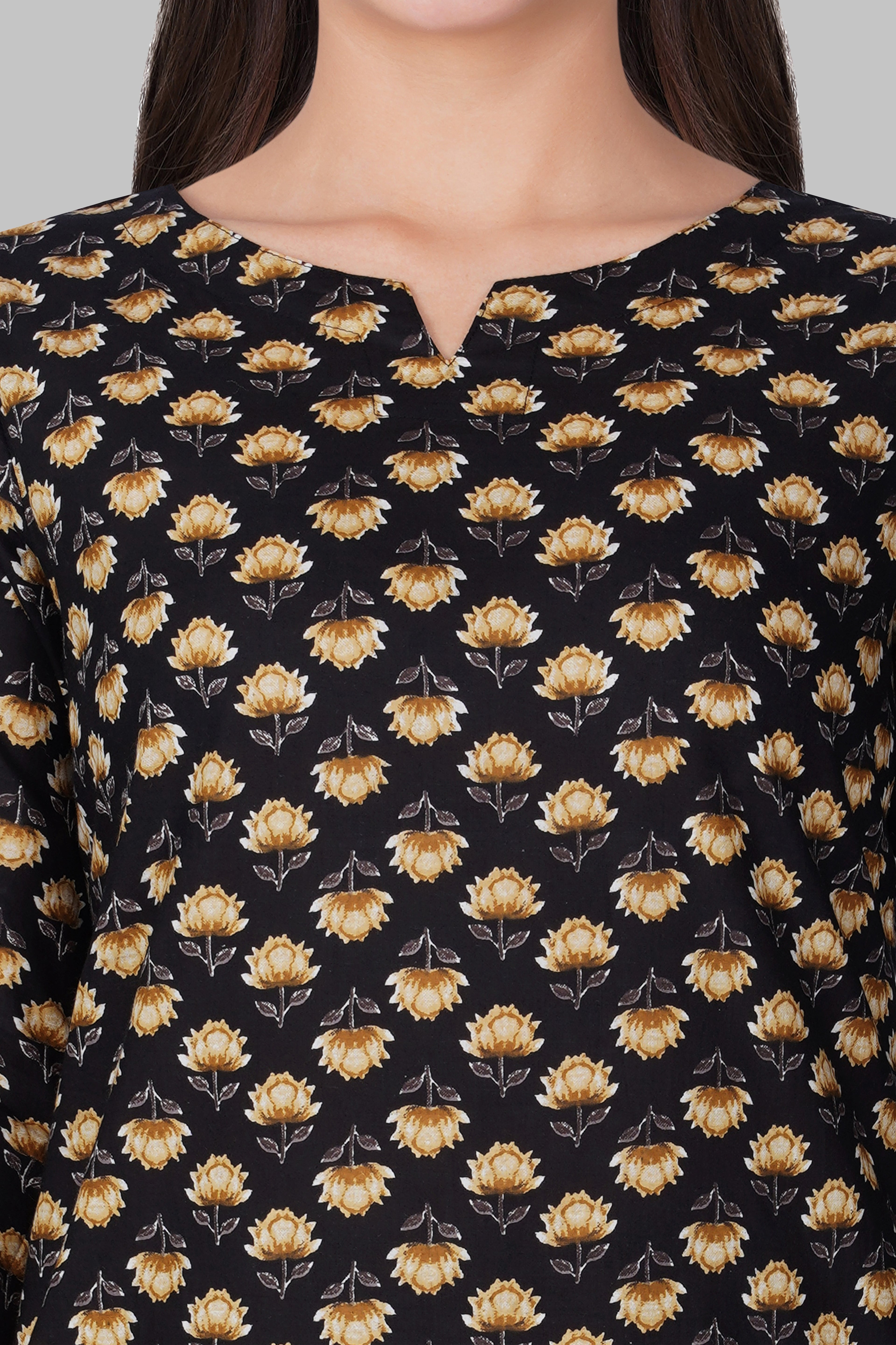 Black Cotton Printed Pyjama Set