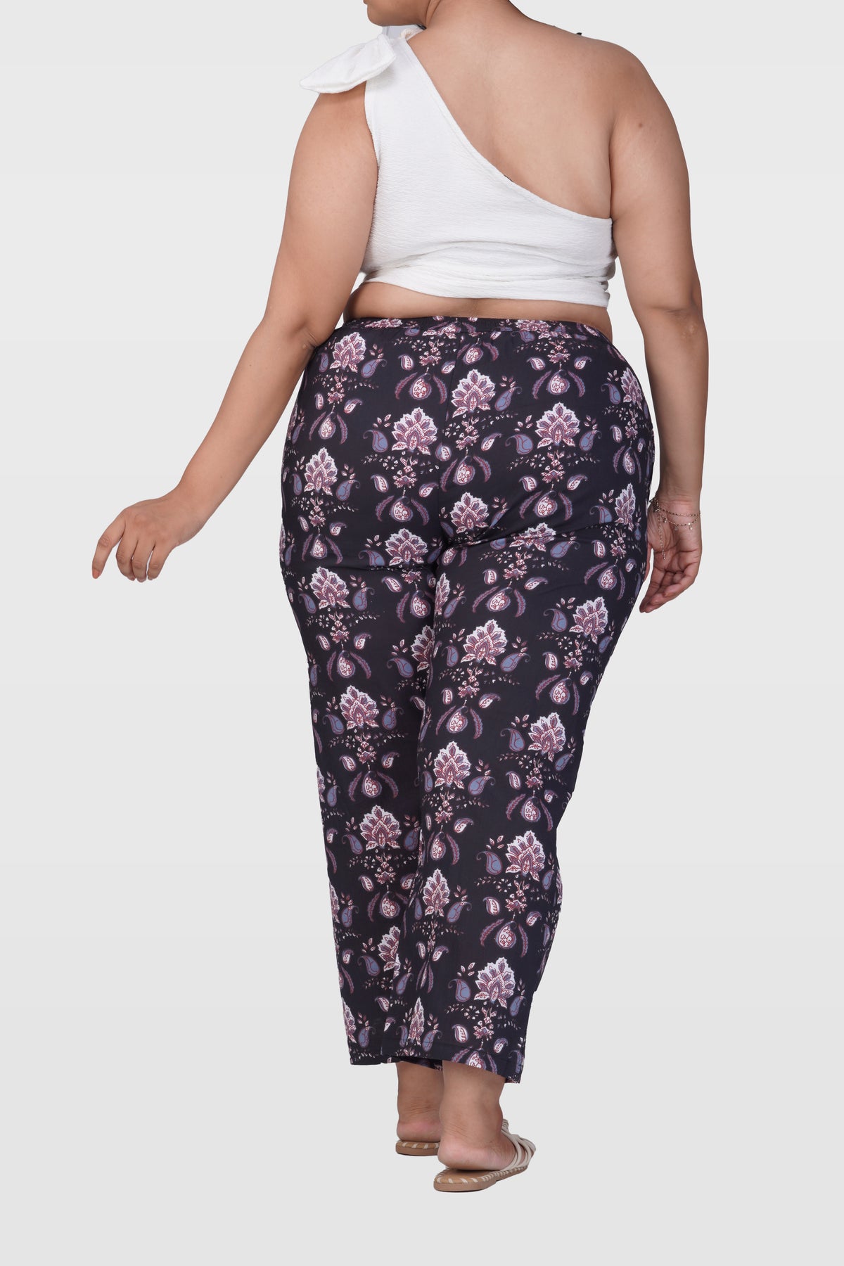 Black Plus Size Cotton Printed Bottom