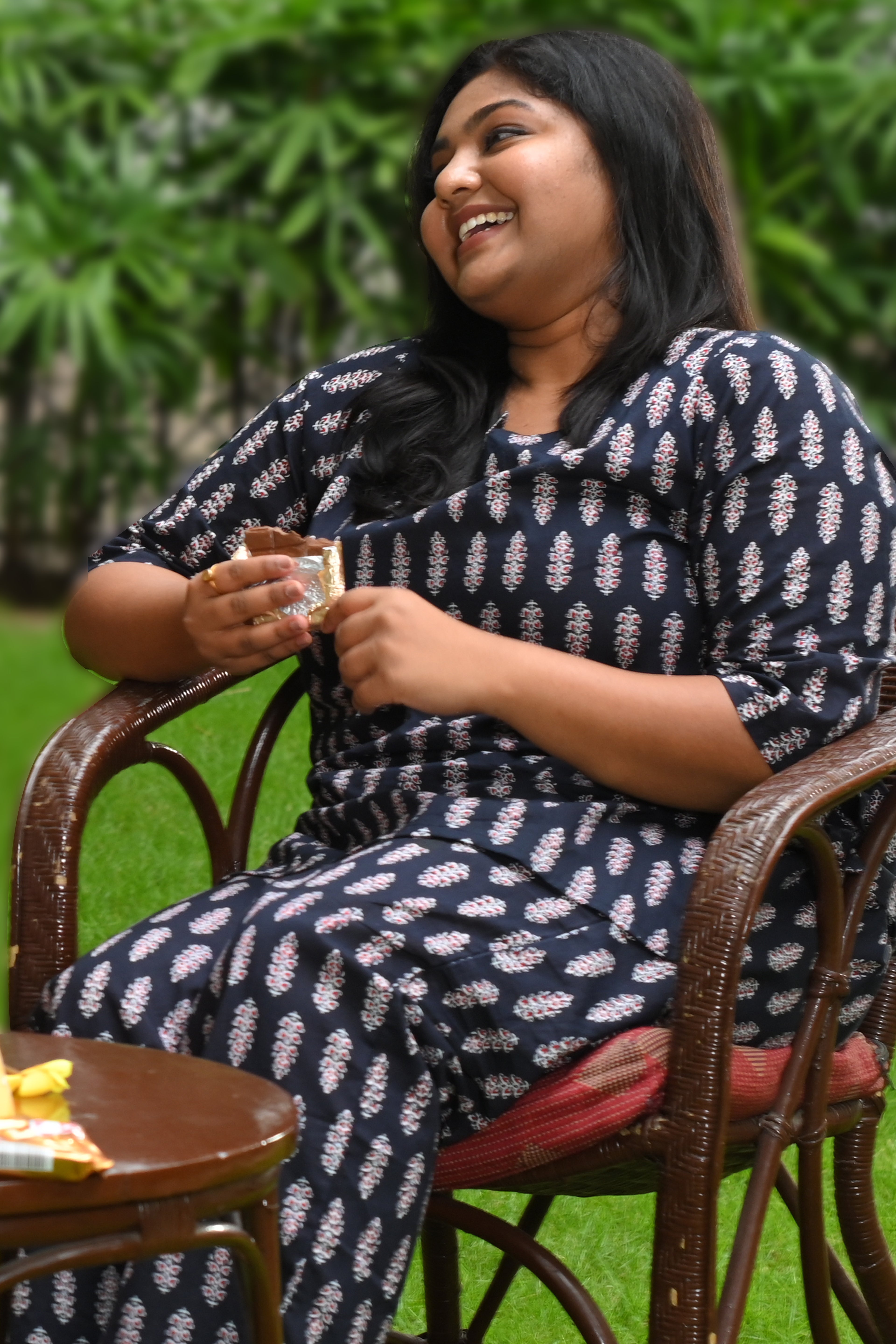 Black Plus Size Cotton Printed Pyjama Set