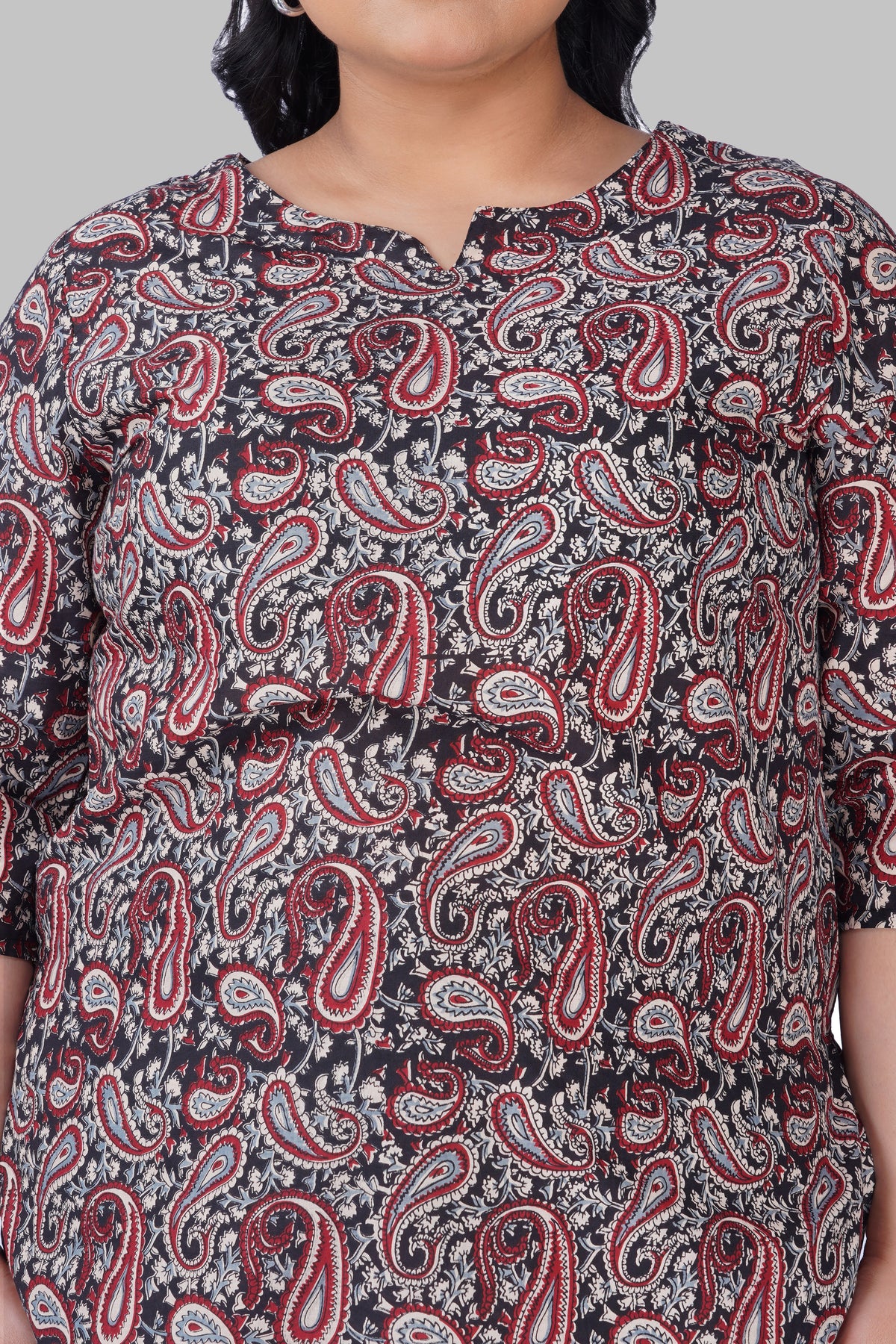 Black Plus Size Cotton Printed Pyjama Set
