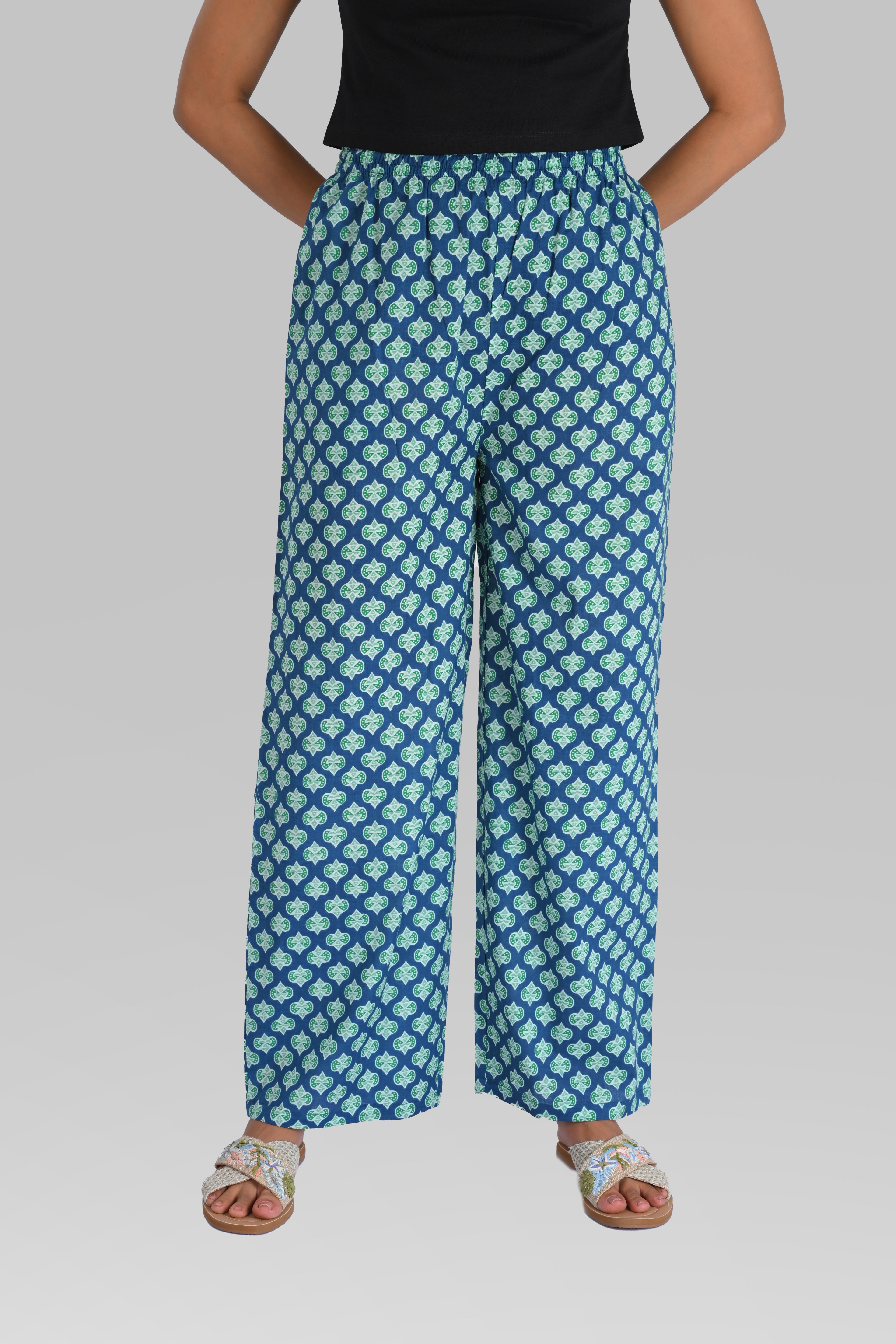 Blue Cotton Printed Kurta Set