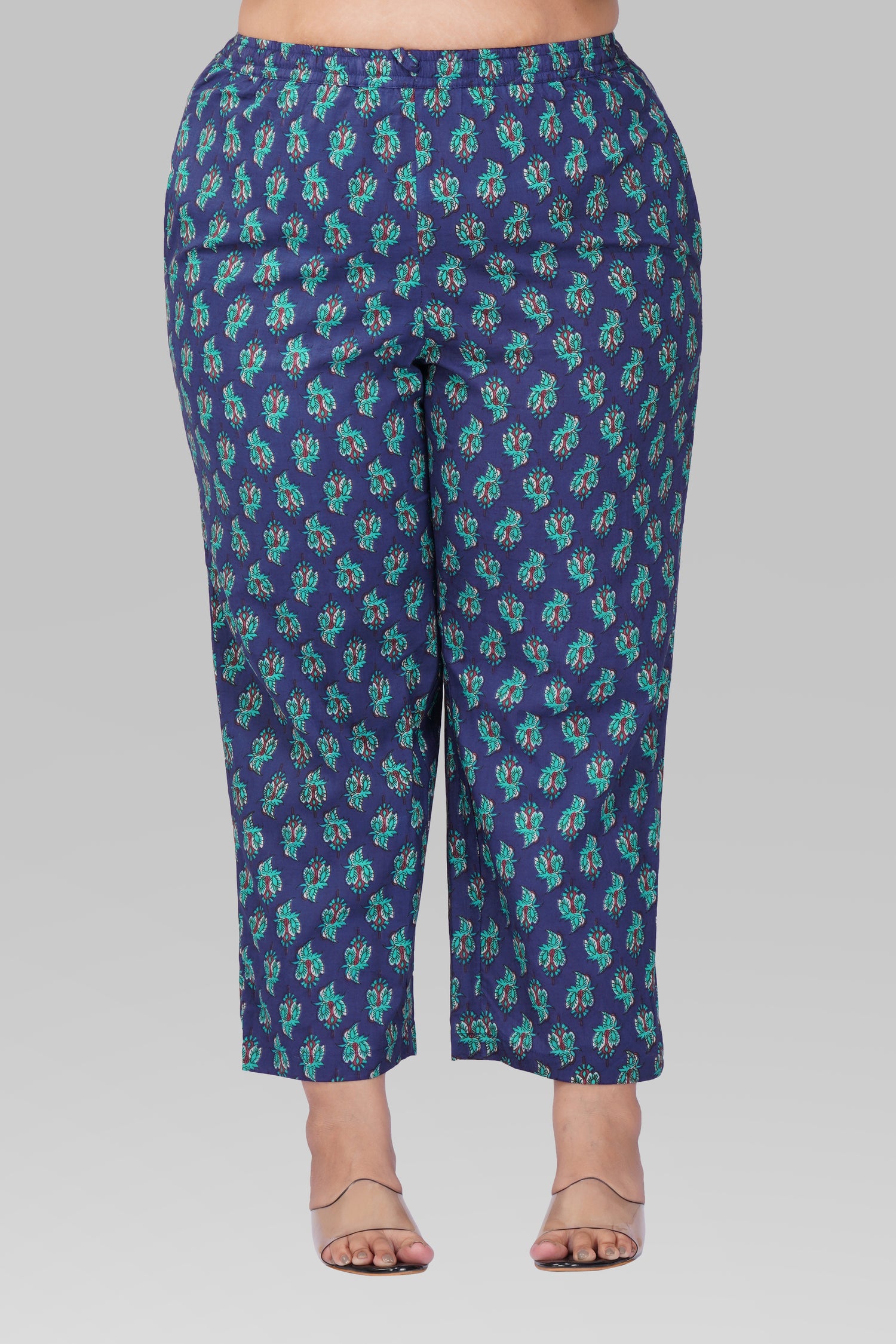 Blue Butta Plus Size Cotton Printed Pyjama Set